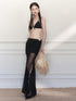AnnoMundi Hand Beaded Crochet Floral Halter Bikini Set