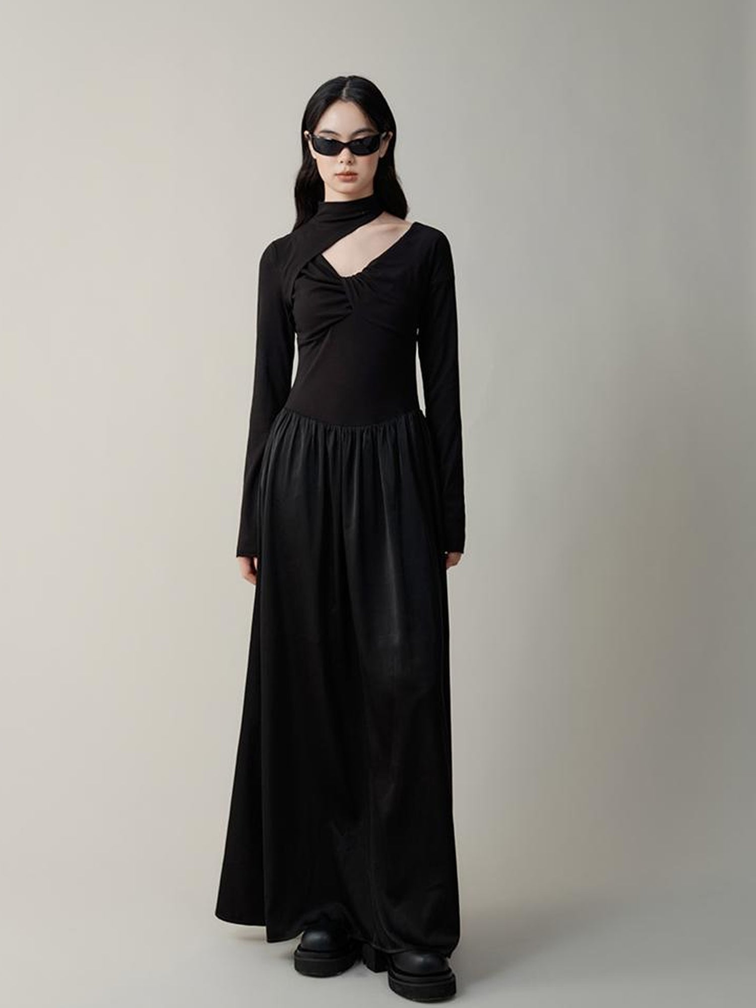AnnoMundi Hand Embroidered V-Neck Slip Dress With Detachable Floral Straps