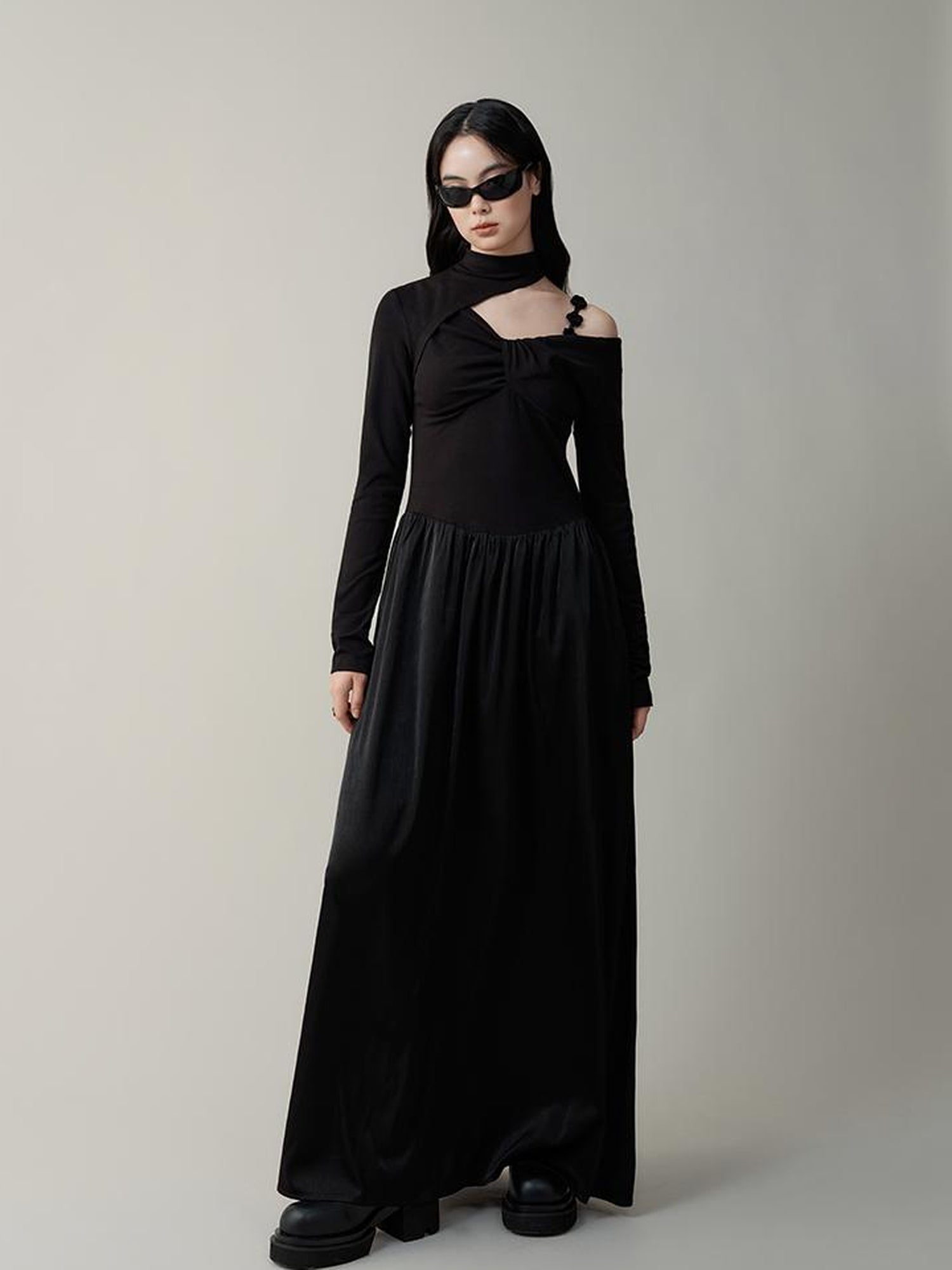 AnnoMundi Hand Embroidered V-Neck Slip Dress With Detachable Floral Straps