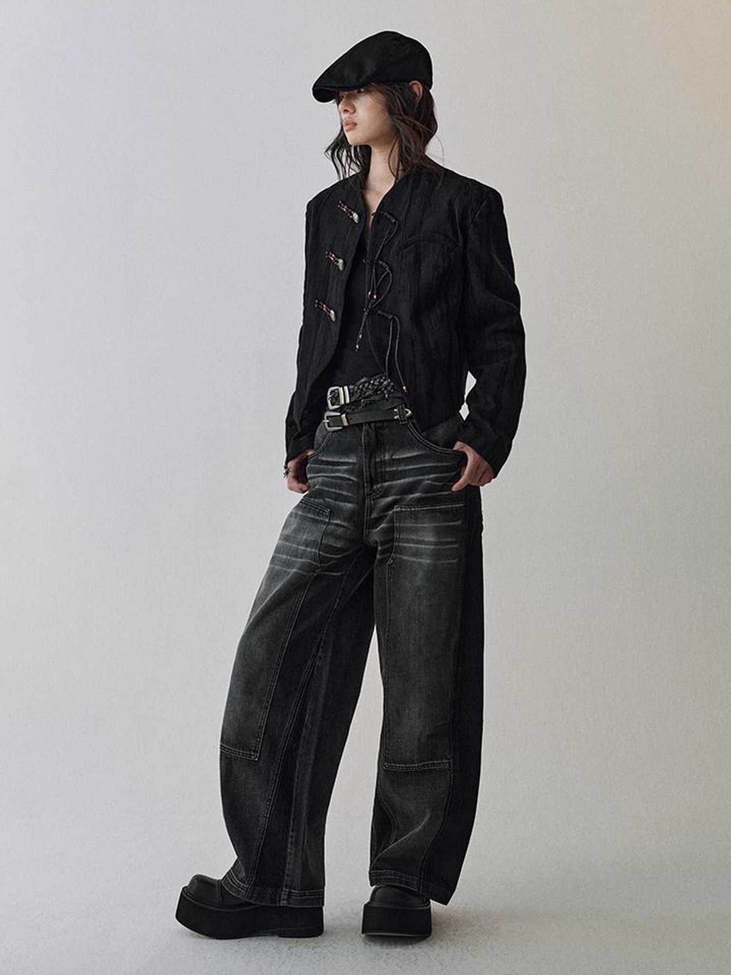 AnnoMundi Hand Woven Bamboo Knot Texture Short Blazer