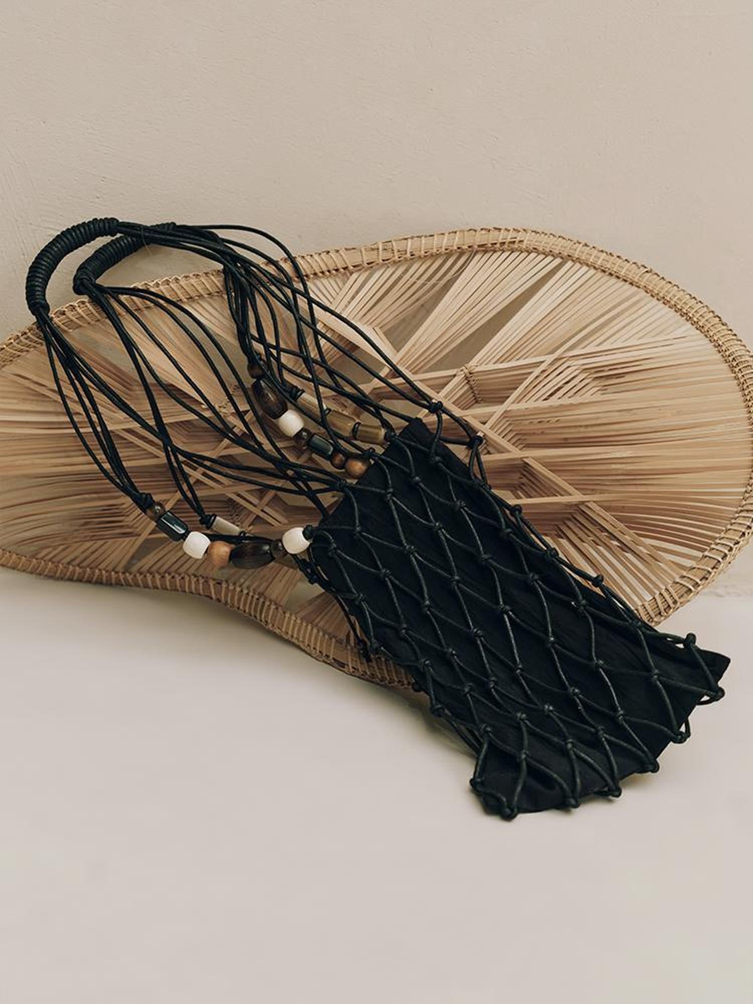 AnnoMundi Handwoven Beaded Tote Bag Distant Mountain Dusk