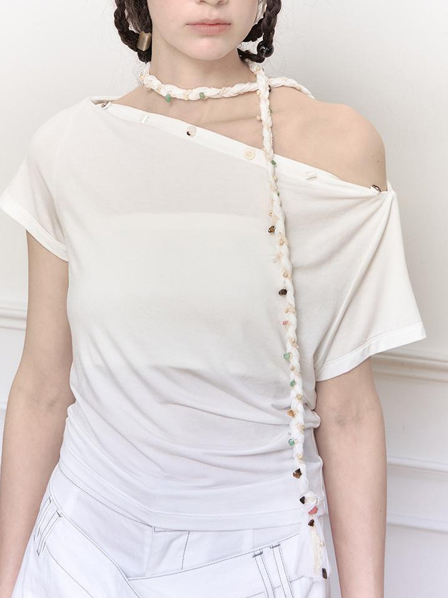 AnnoMundi Handwoven Bohemian Colorful Stone Waist Rope Belt