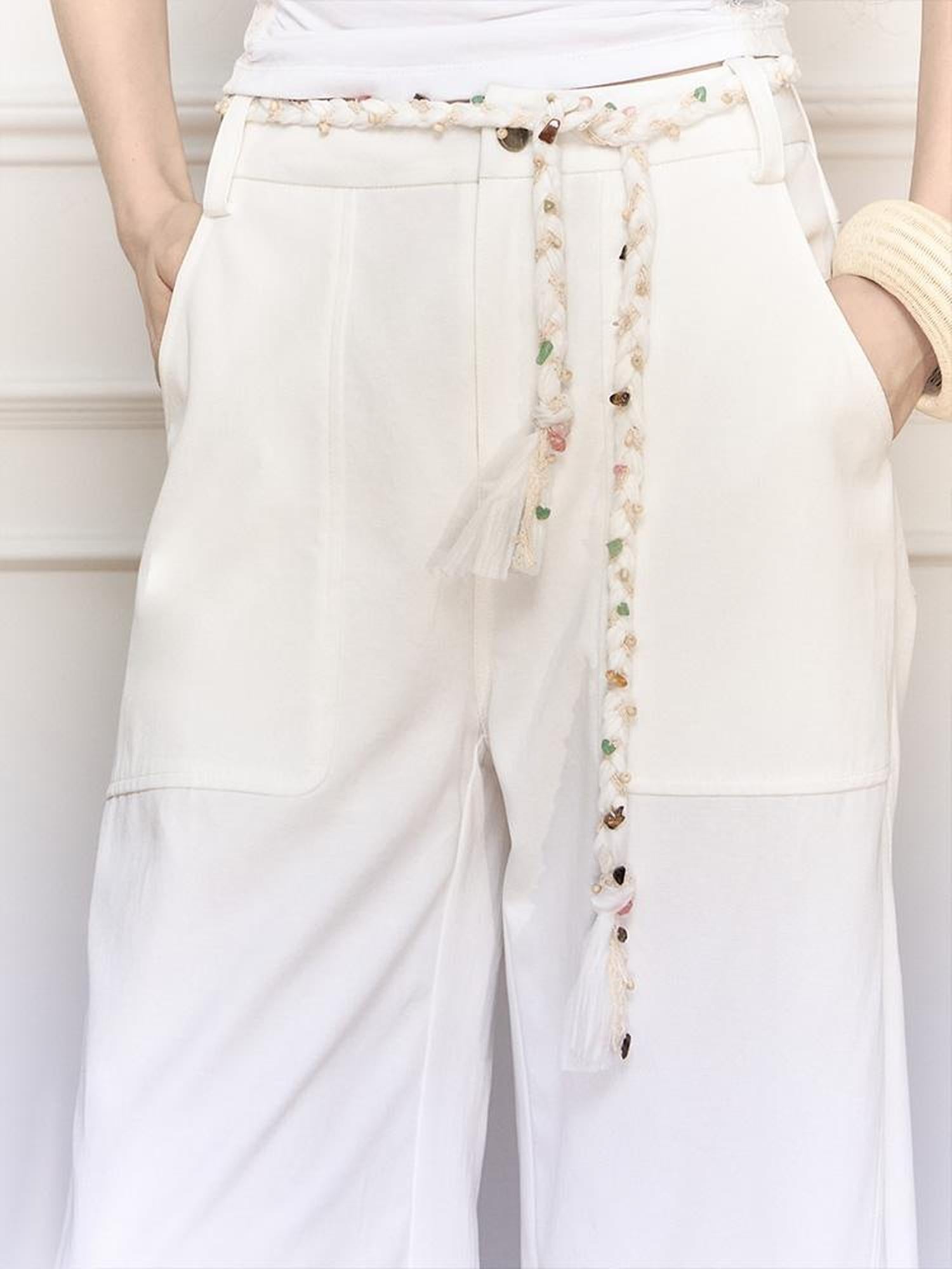 AnnoMundi Handwoven Bohemian Colorful Stone Waist Rope Belt