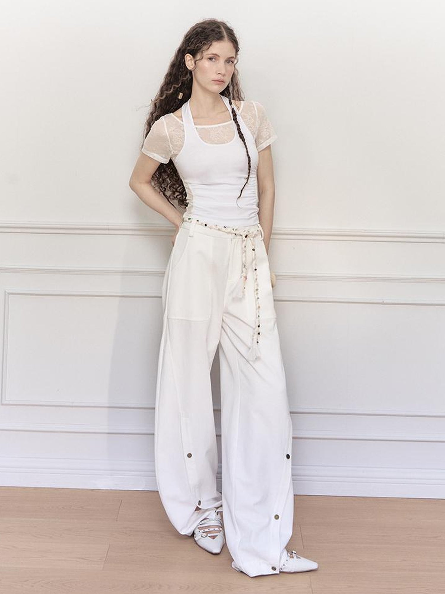 AnnoMundi Handwoven Bohemian Colorful Stone Waist Rope Belt