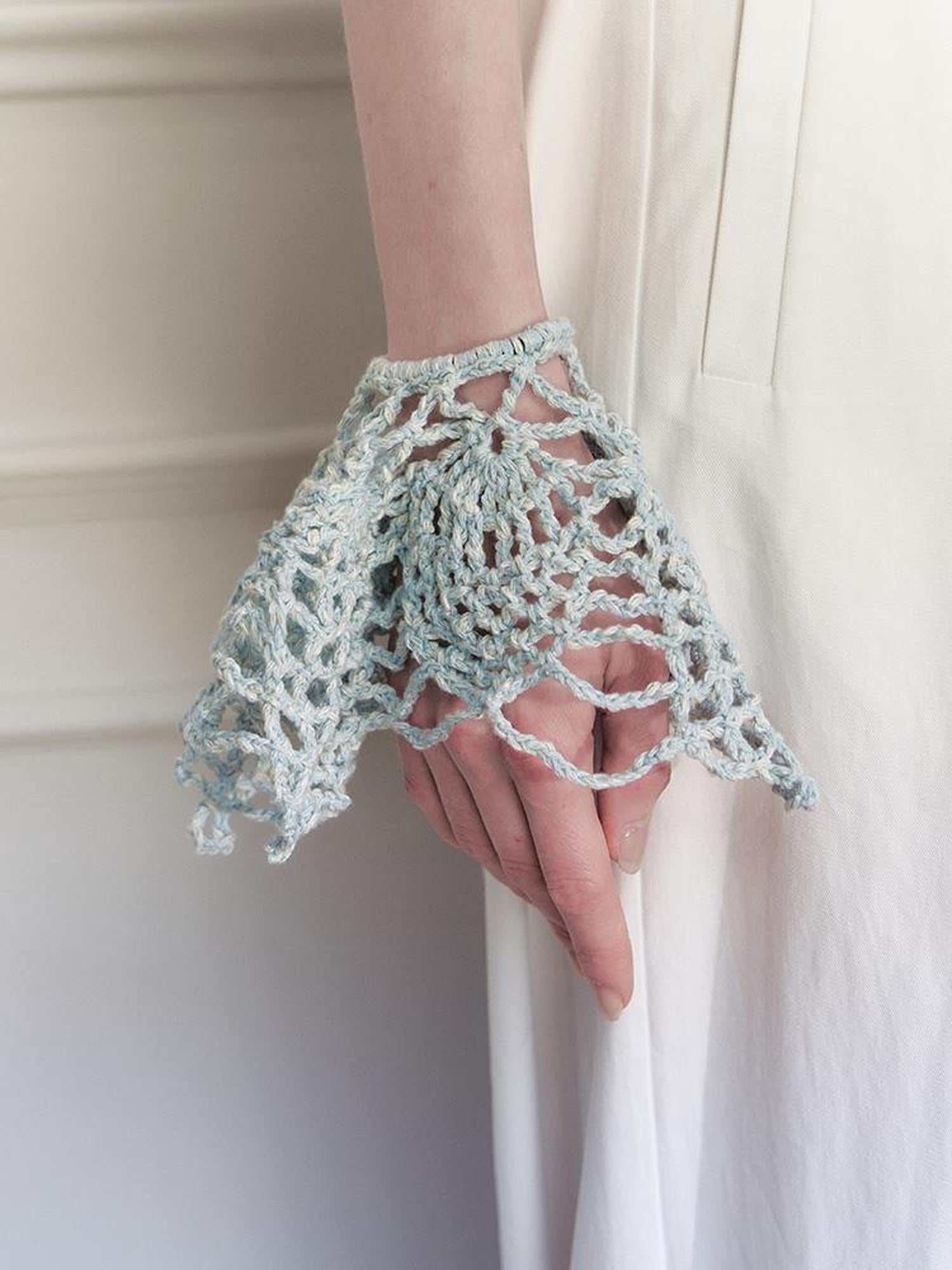 AnnoMundi Handwoven Crochet Granny Square Elastic Hair Tie