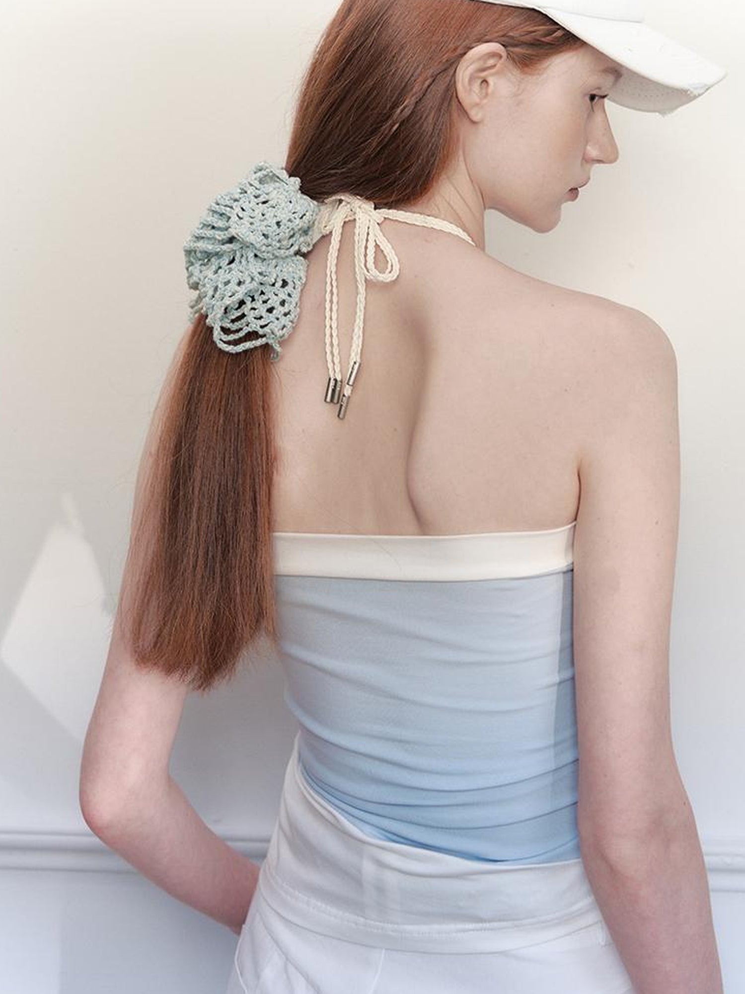 AnnoMundi Handwoven Crochet Granny Square Elastic Hair Tie