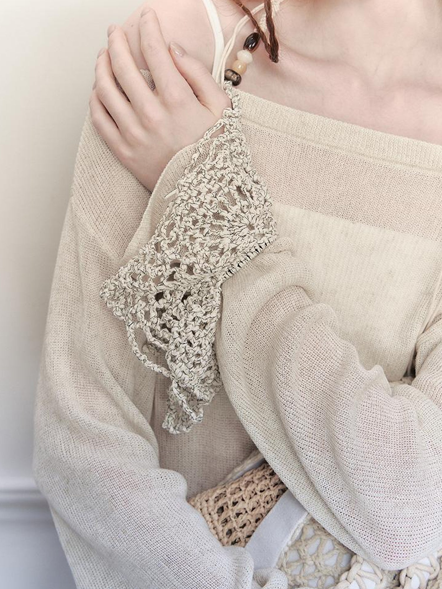 AnnoMundi Handwoven Crochet Granny Square Elastic Hair Tie