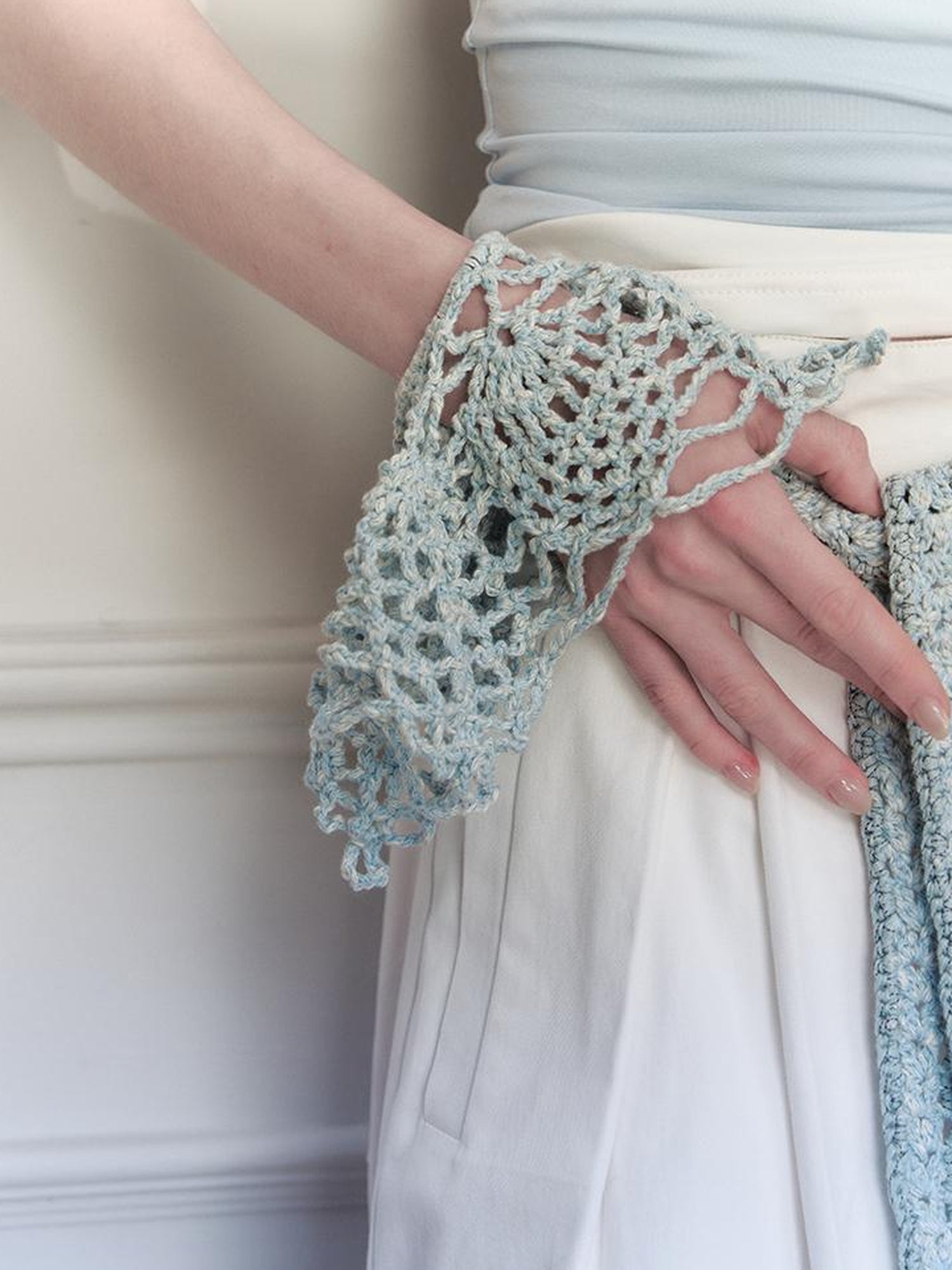 AnnoMundi Handwoven Crochet Granny Square Elastic Hair Tie