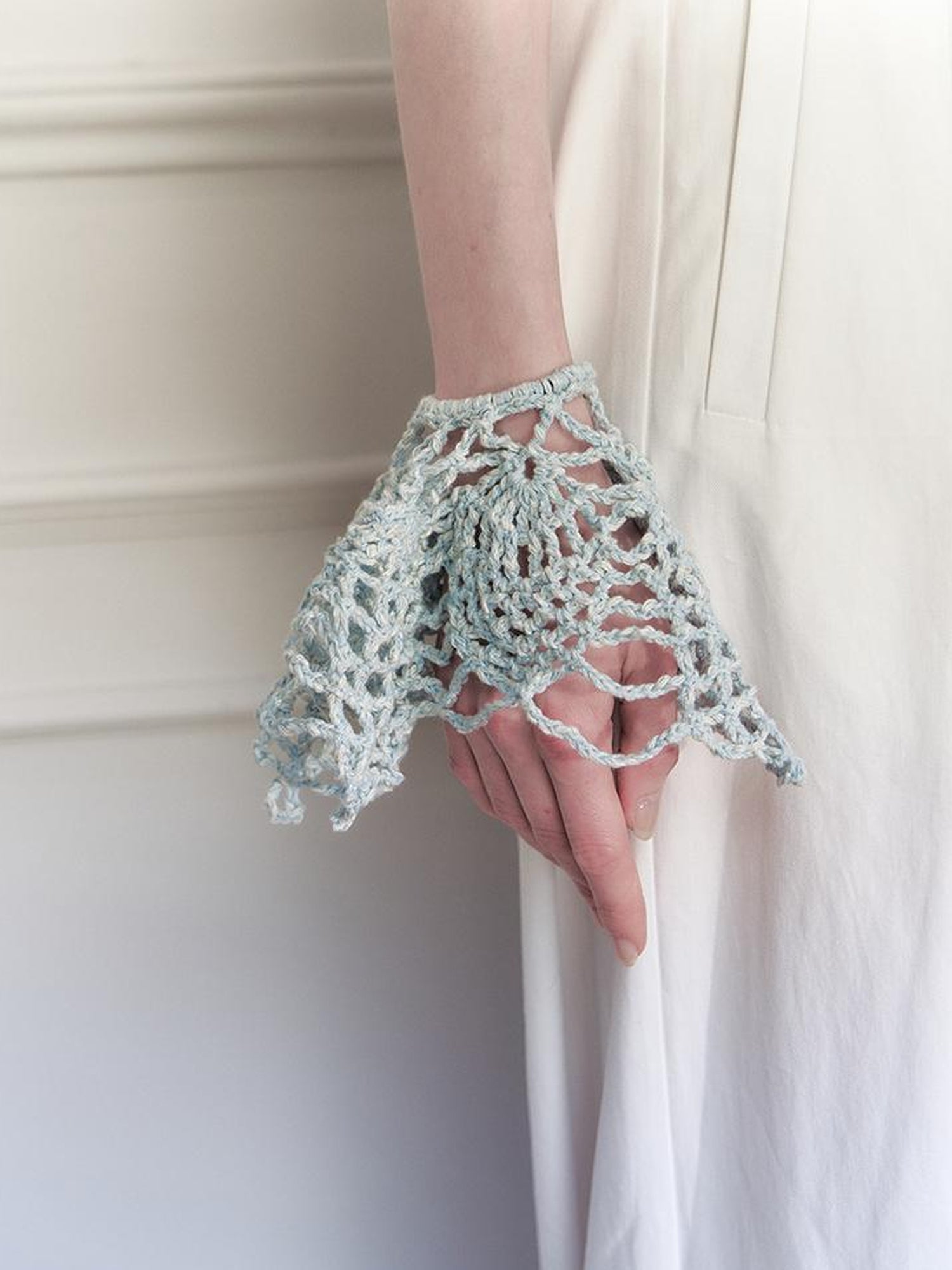 AnnoMundi Handwoven Crochet Granny Square Elastic Hair Tie