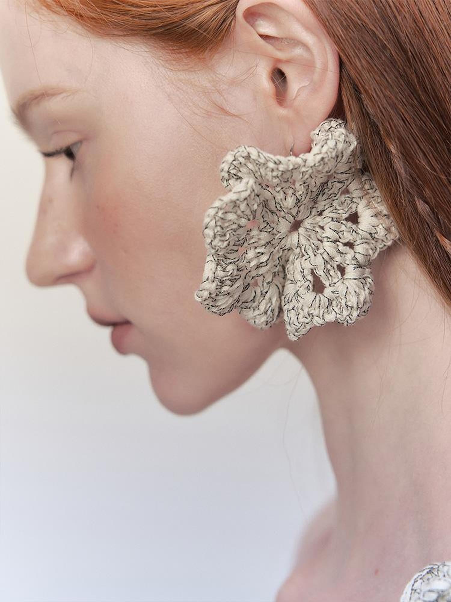 AnnoMundi Handwoven Crochet Multicolor Floral Bohemian Earrings