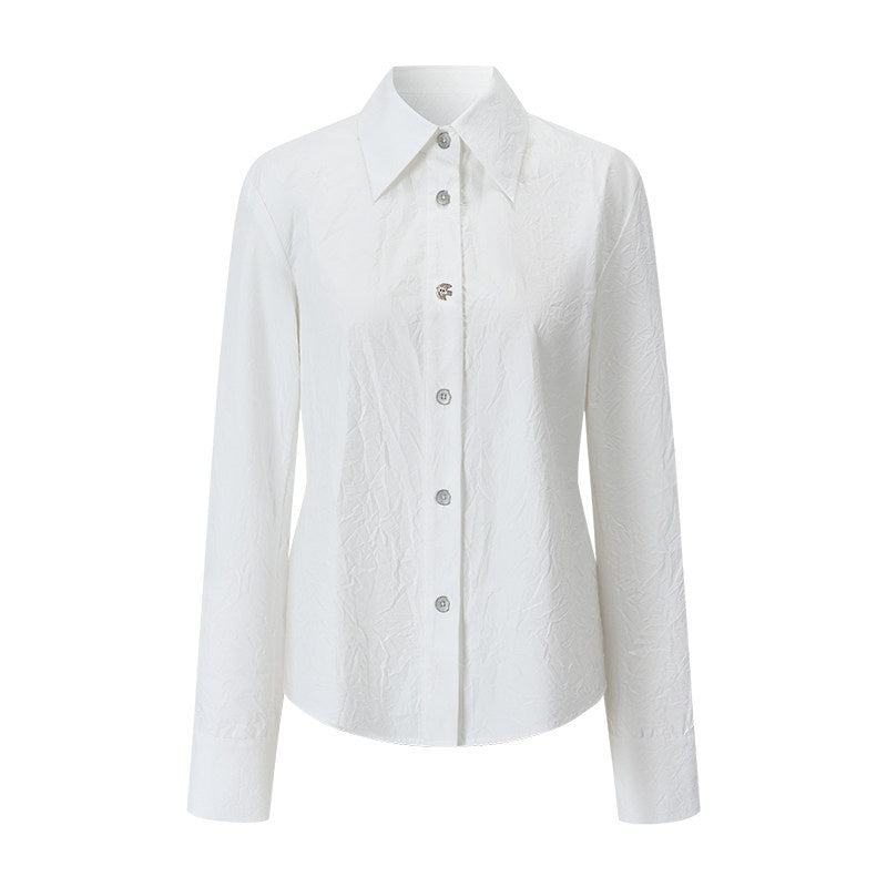 AnnoMundi Hidden Jacquard Asymmetrical Pleated Bird Button Women&