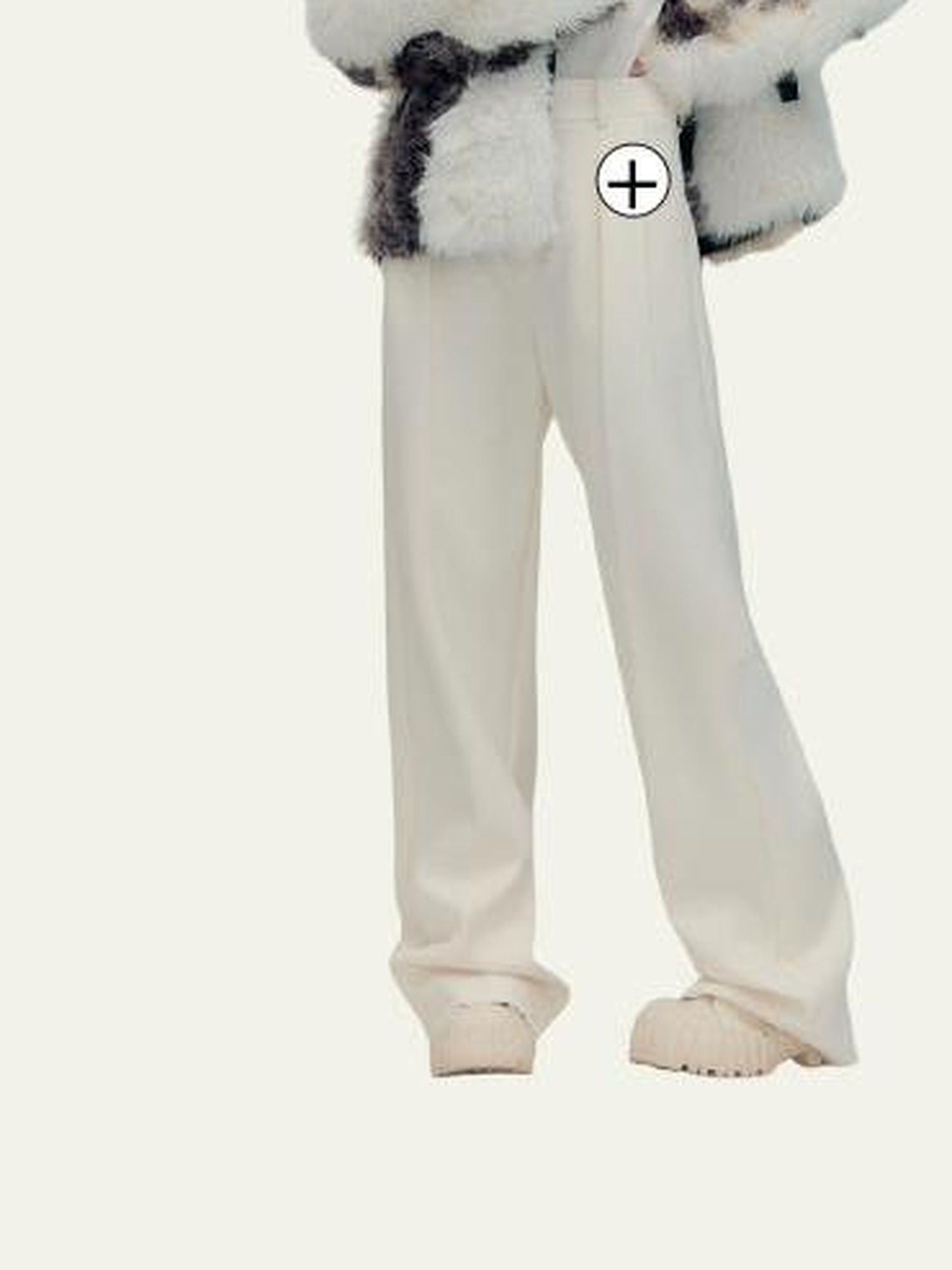 AnnoMundi High Density Eco Fur Coat With Splatter Print And Asymmetric Design