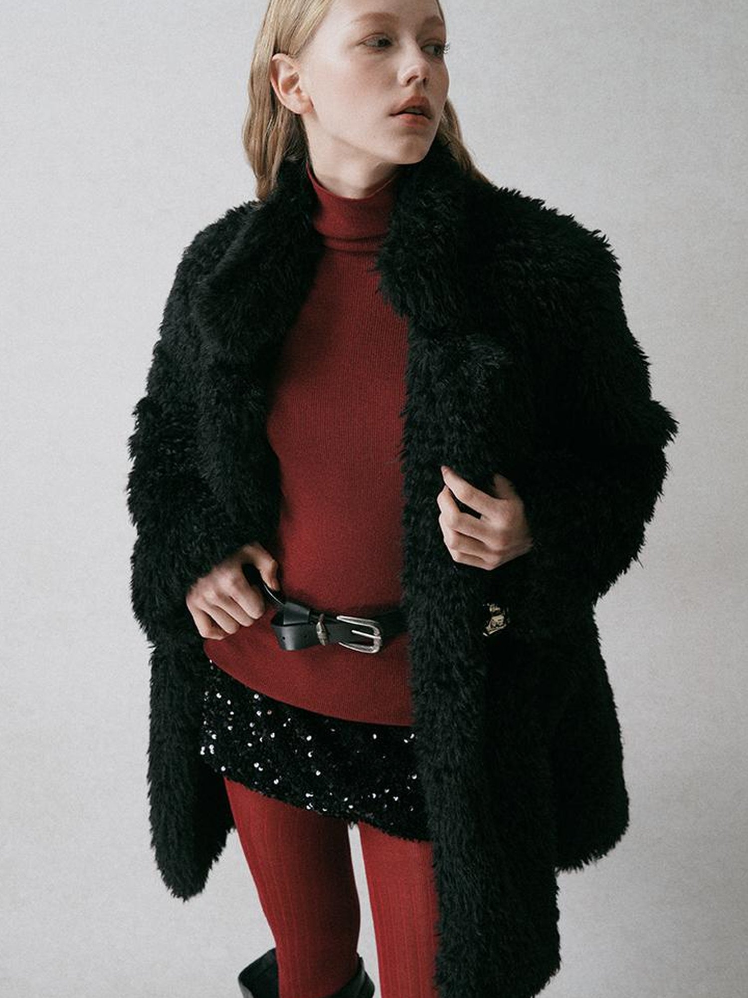 AnnoMundi High Neck Slim Fit Wool Blend Knit Sweater