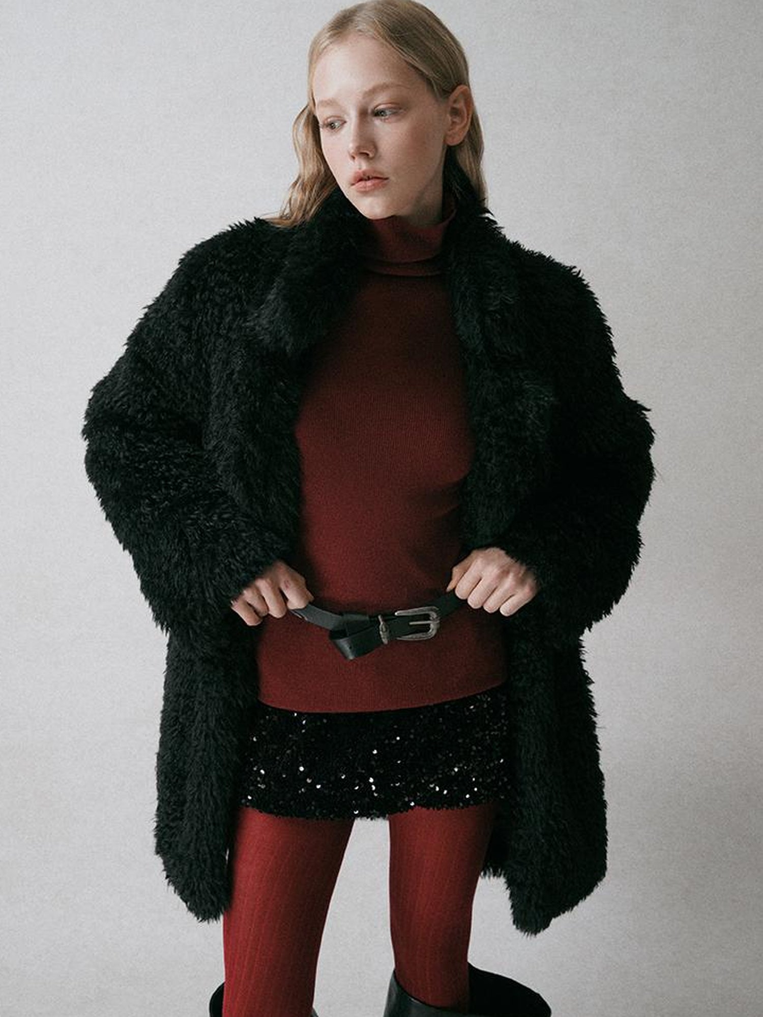 AnnoMundi High Neck Slim Fit Wool Blend Knit Sweater