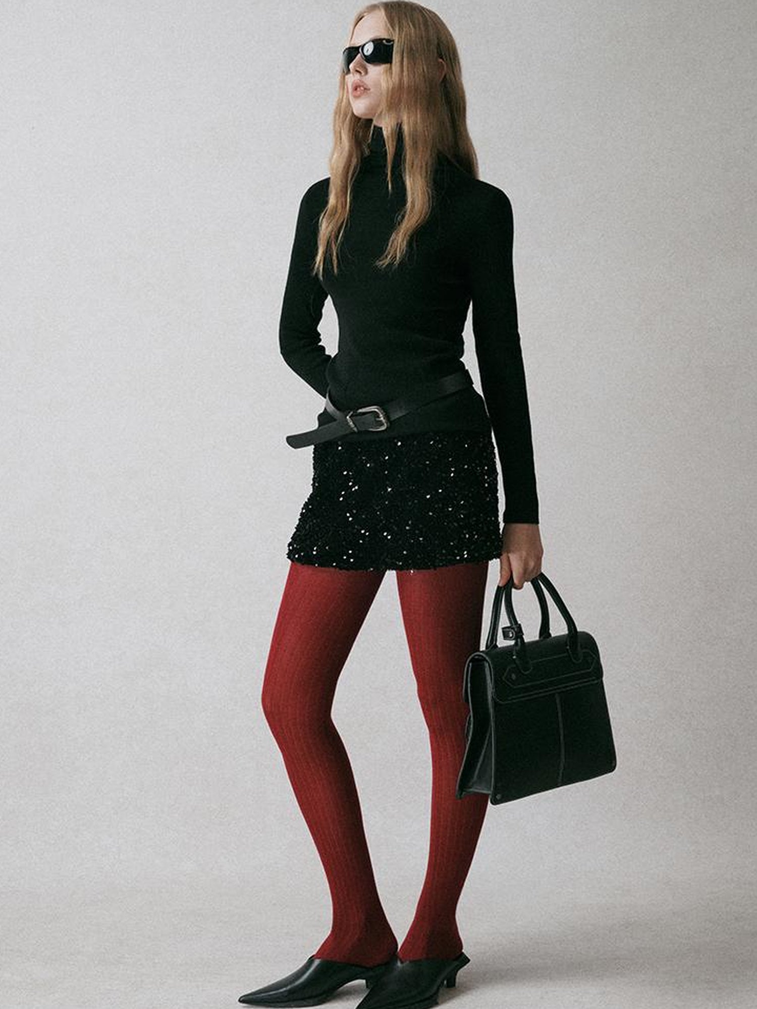 AnnoMundi High Neck Slim Fit Wool Blend Knit Sweater