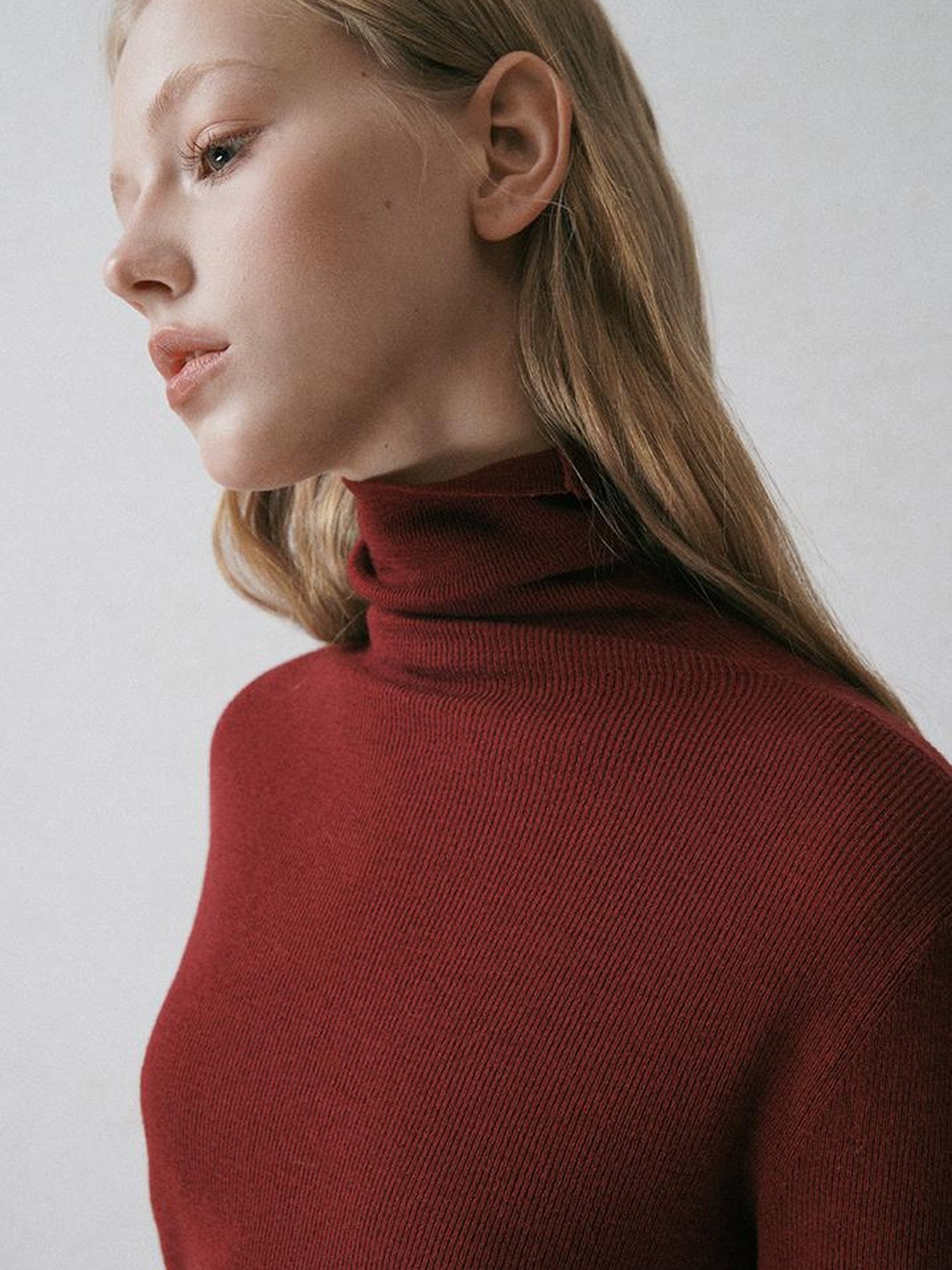 AnnoMundi High Neck Slim Fit Wool Blend Knit Sweater