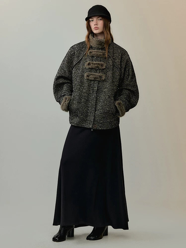 AnnoMundi High Waist Breathable Slim Collared Long Sleeve Casual Women Black Maxi Dresses