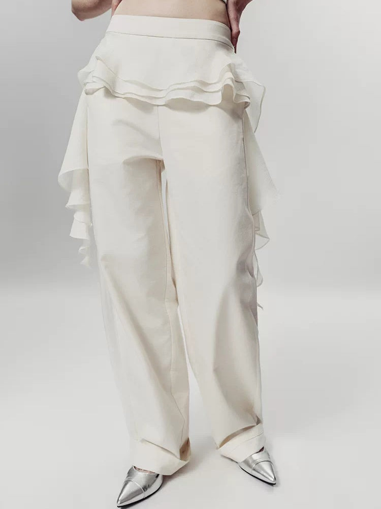 AnnoMundi High Waist Cotton Comfort Casual Flare Pants And Jacket Women Suit