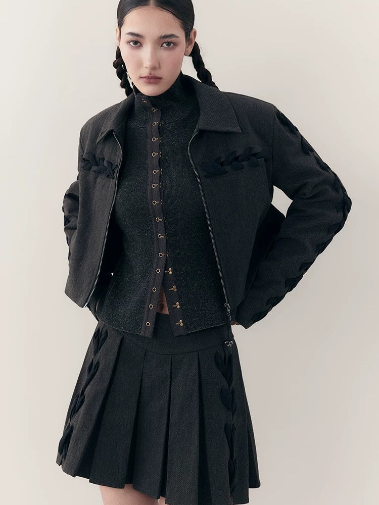 AnnoMundi High Waist Cotton Comfort Casual Flare Pants And Jacket Women Suit