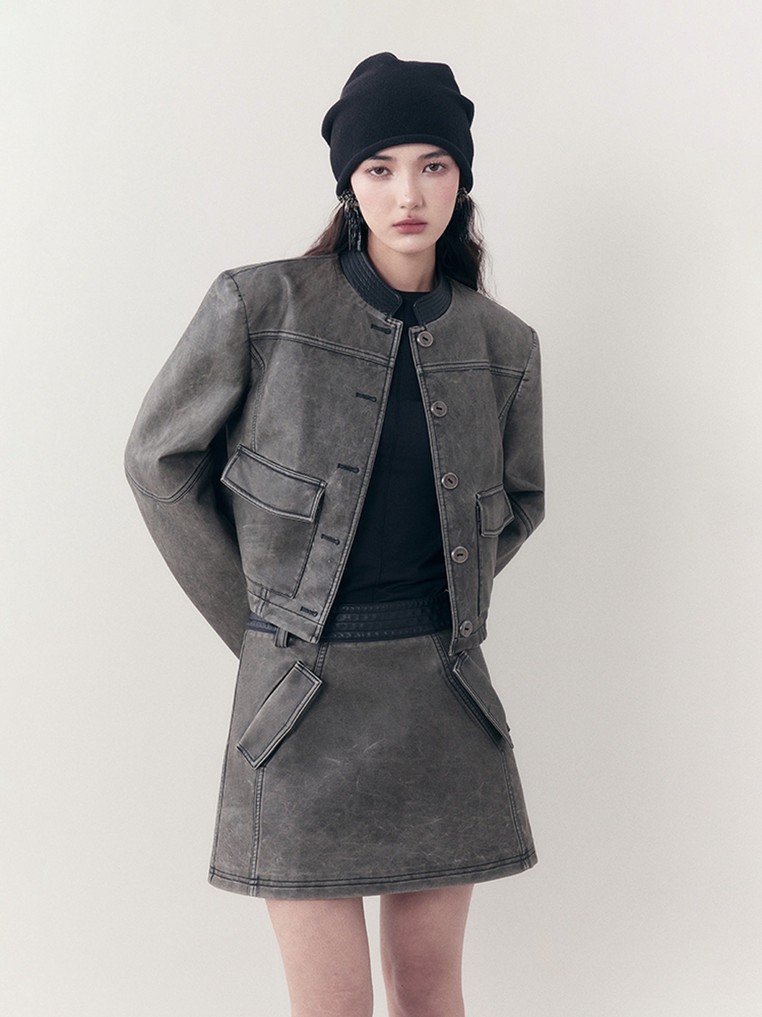 AnnoMundi High Waist Cotton Comfort Casual Flare Pants And Jacket Women Suit