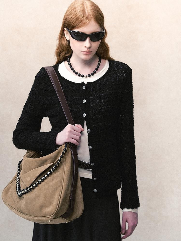 AnnoMundi Hollow Breathable Knit Round Neck Women&