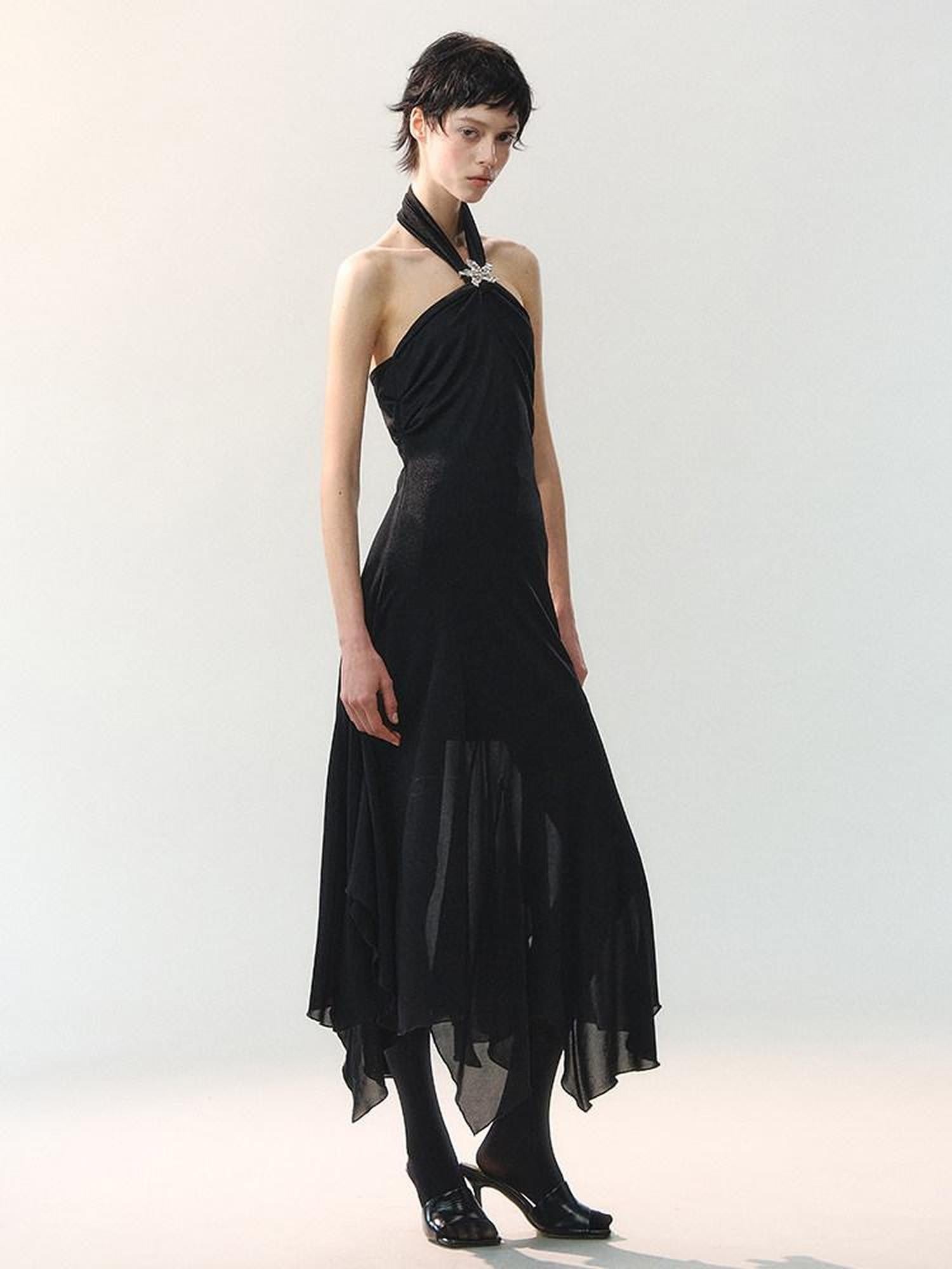 AnnoMundi Ink Mist Layered Asymmetrical Jellyfish Hem Women&