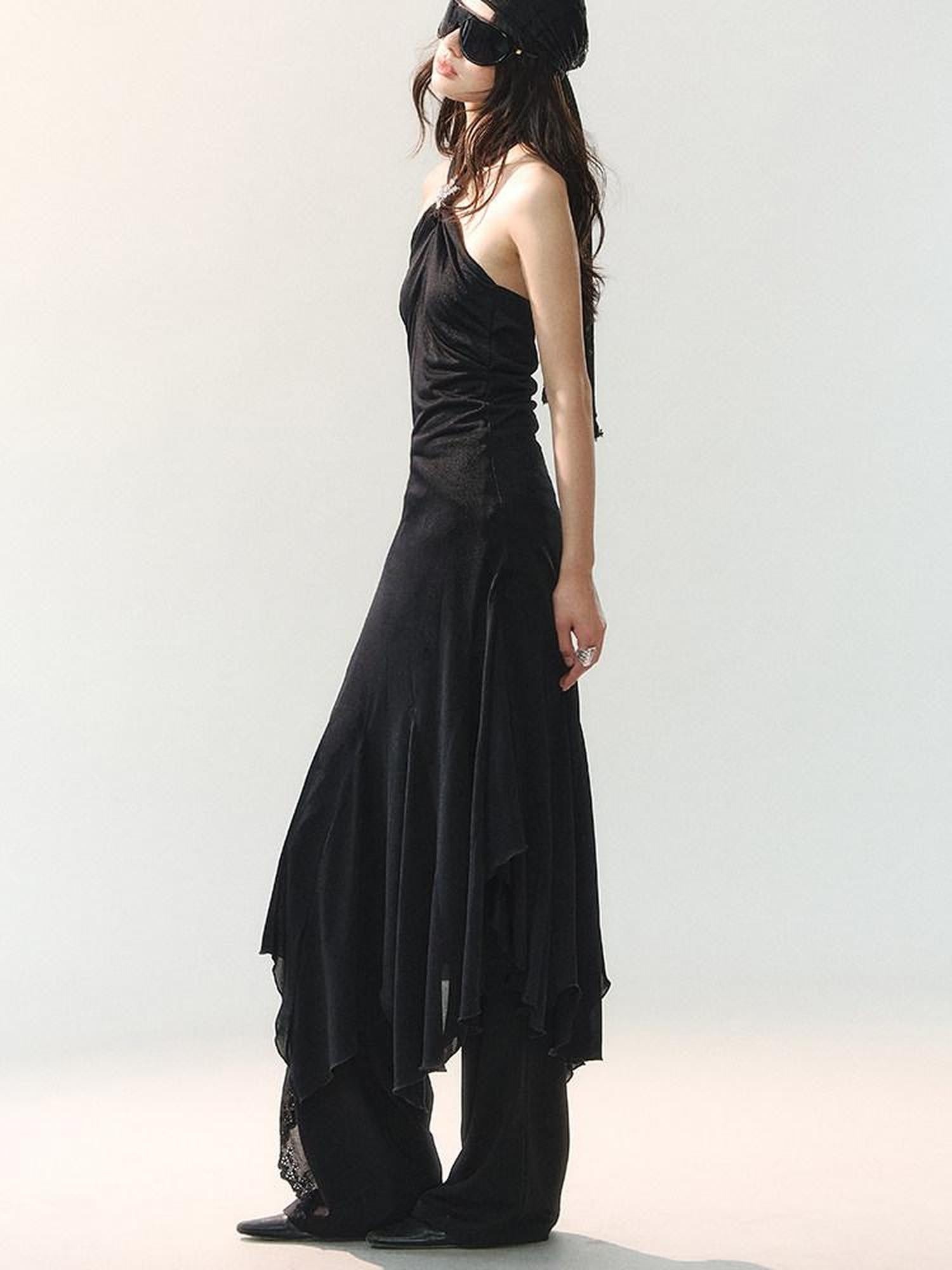 AnnoMundi Ink Mist Layered Asymmetrical Jellyfish Hem Women&