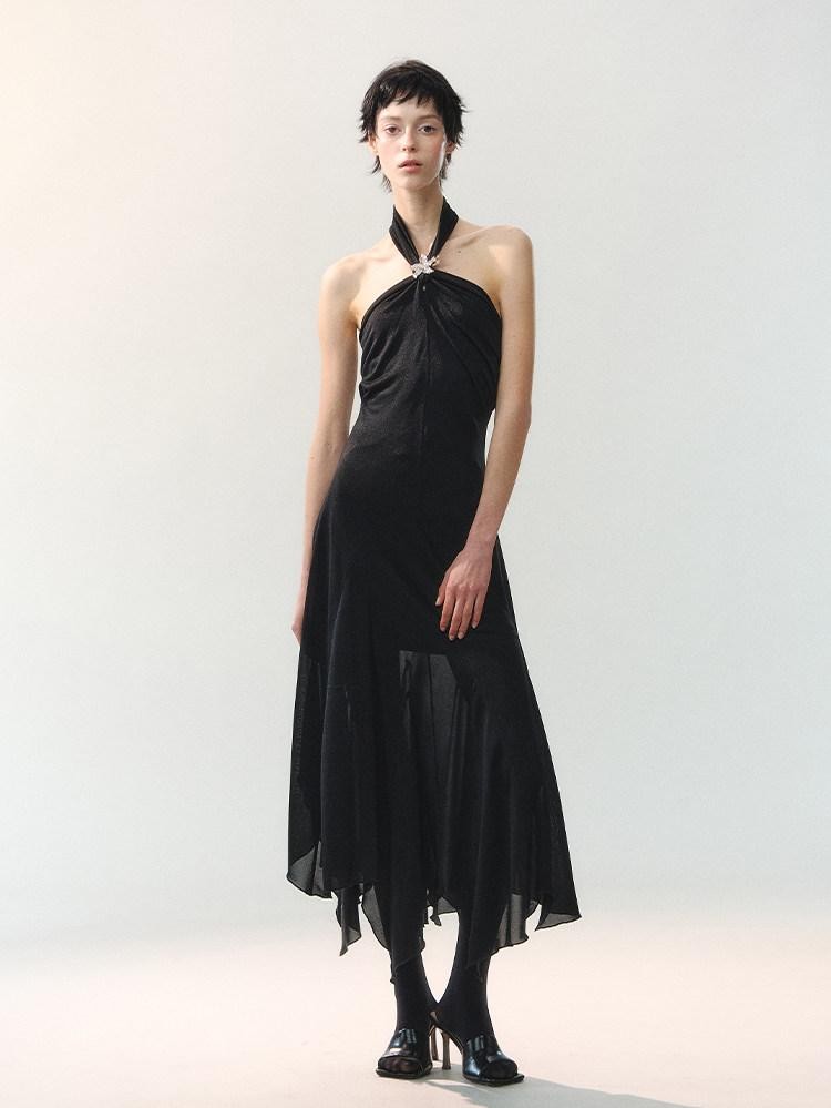 AnnoMundi Ink Mist Layered Asymmetrical Jellyfish Hem Women&