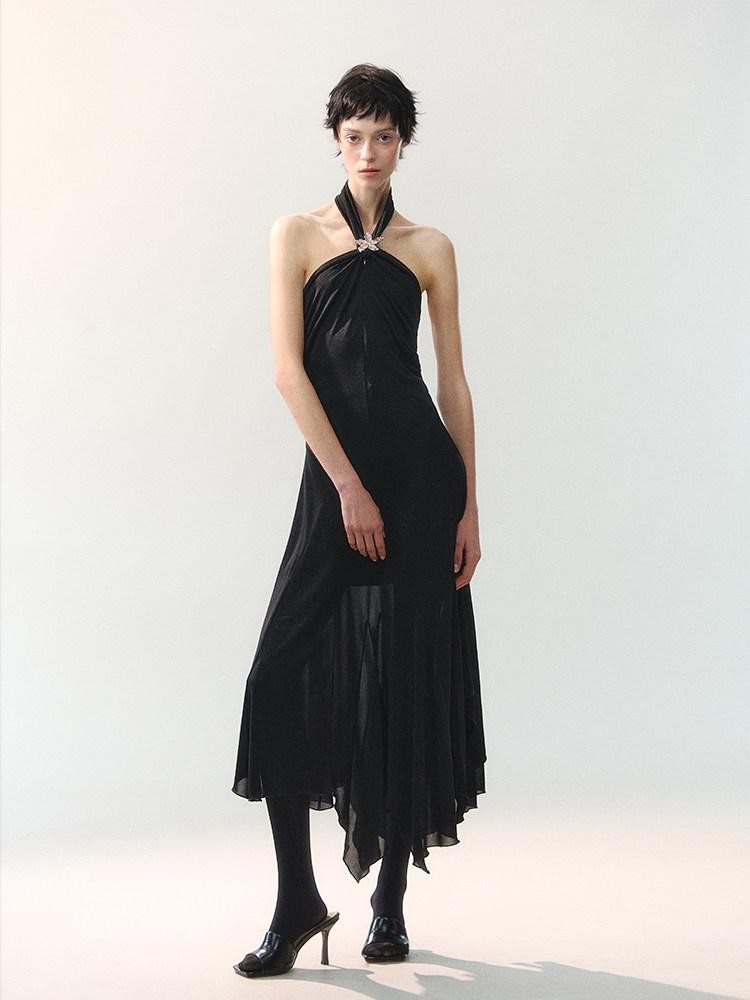 AnnoMundi Ink Mist Layered Asymmetrical Jellyfish Hem Women&