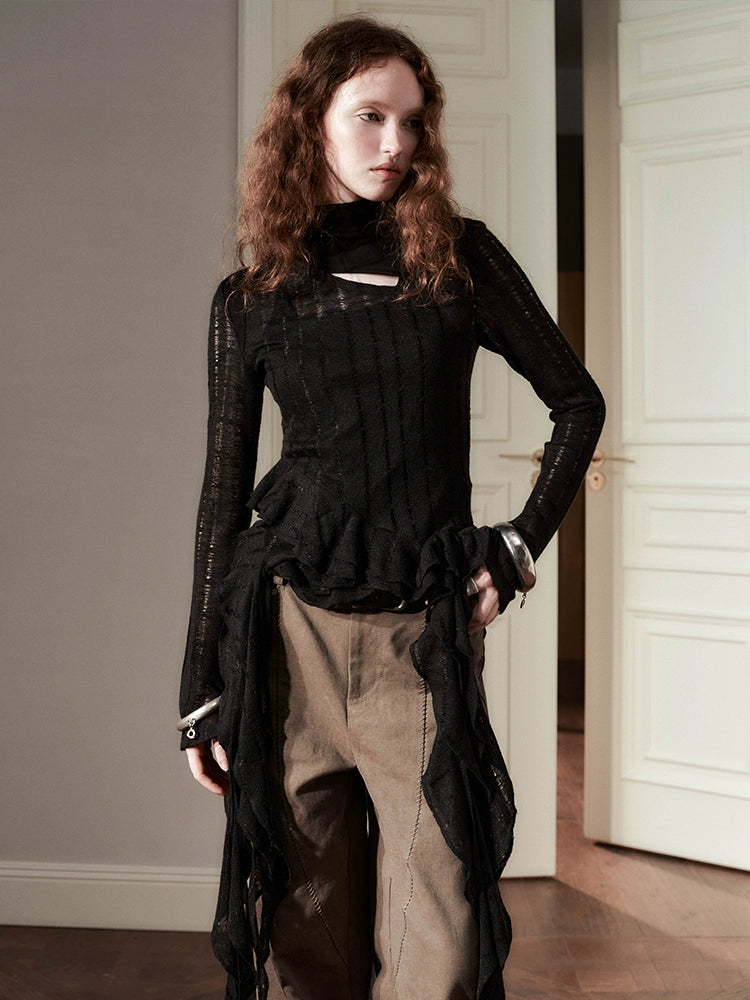 AnnoMundi_Irregular_Ruffle_Knit_V_Neck_T_Shirt_Long_Sleeve_Top_MISSTT
