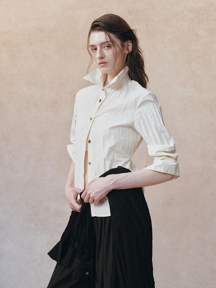 AnnoMundi Ivory 3d Pressed Pleats Adjustable Waist Women&