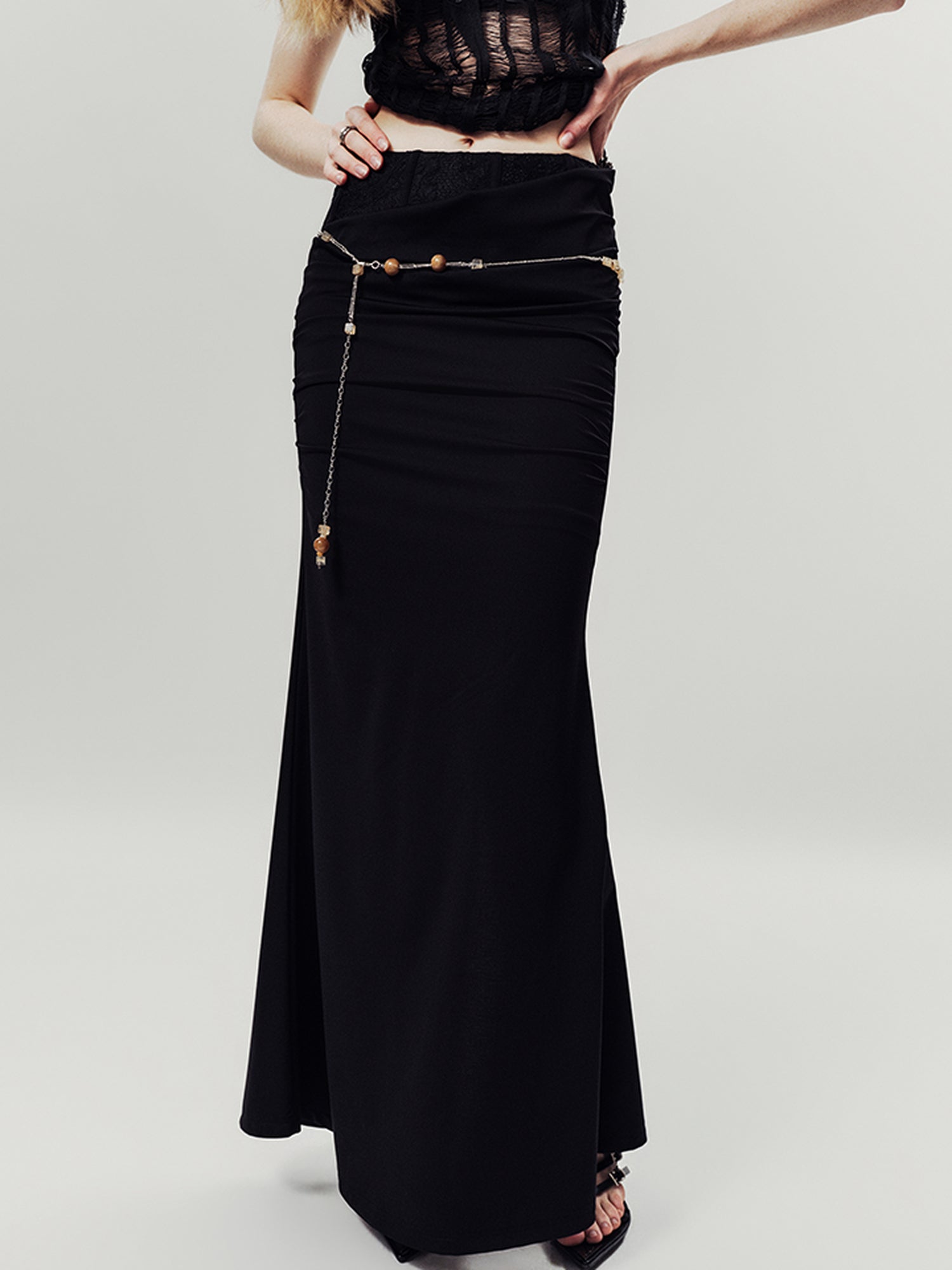 AnnoMundi Lace Corset Venus Mermaid Maxi Skirt With Flared Hem