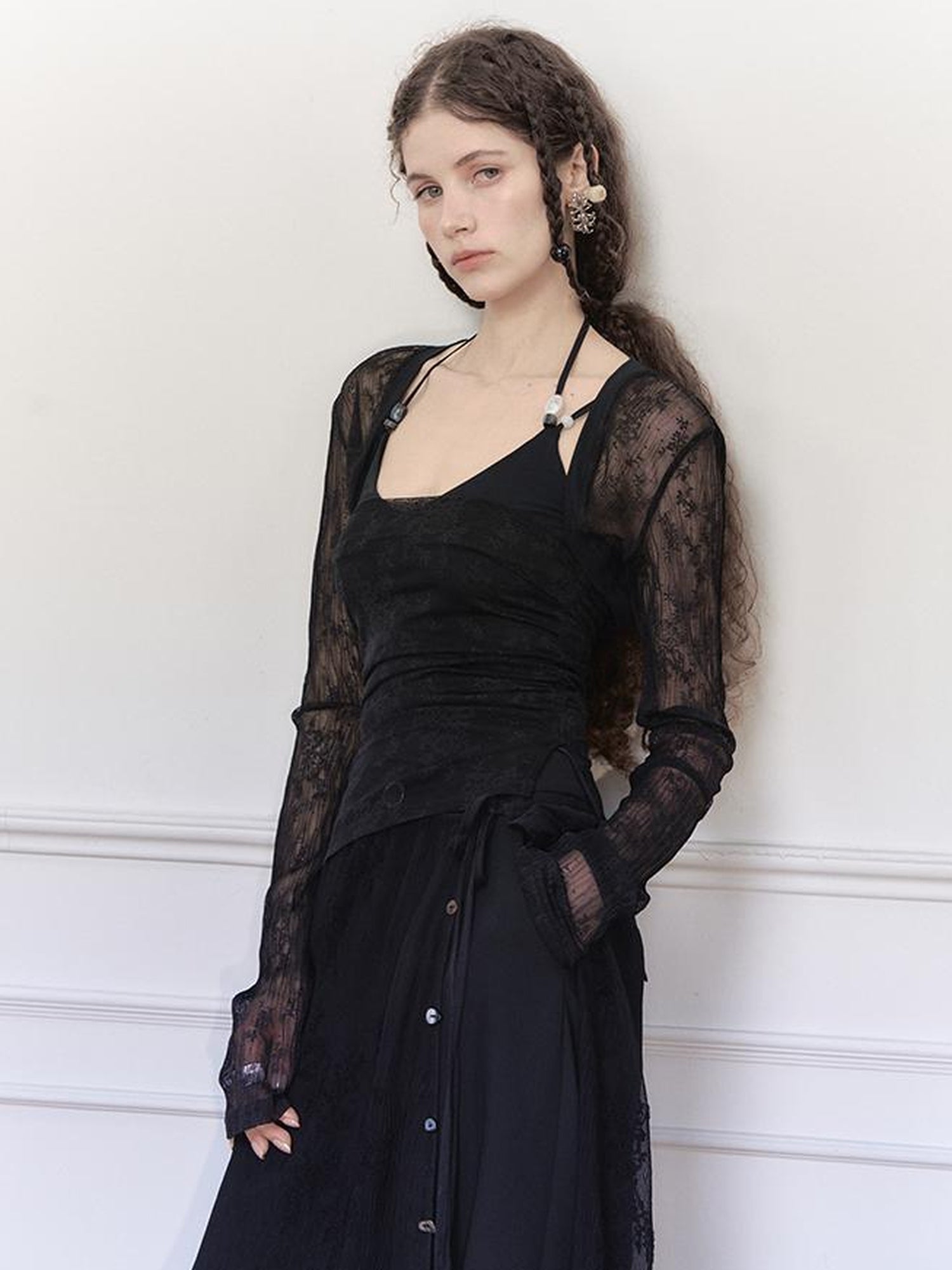 AnnoMundi Lace Jacquard Modal Sheer Bolero