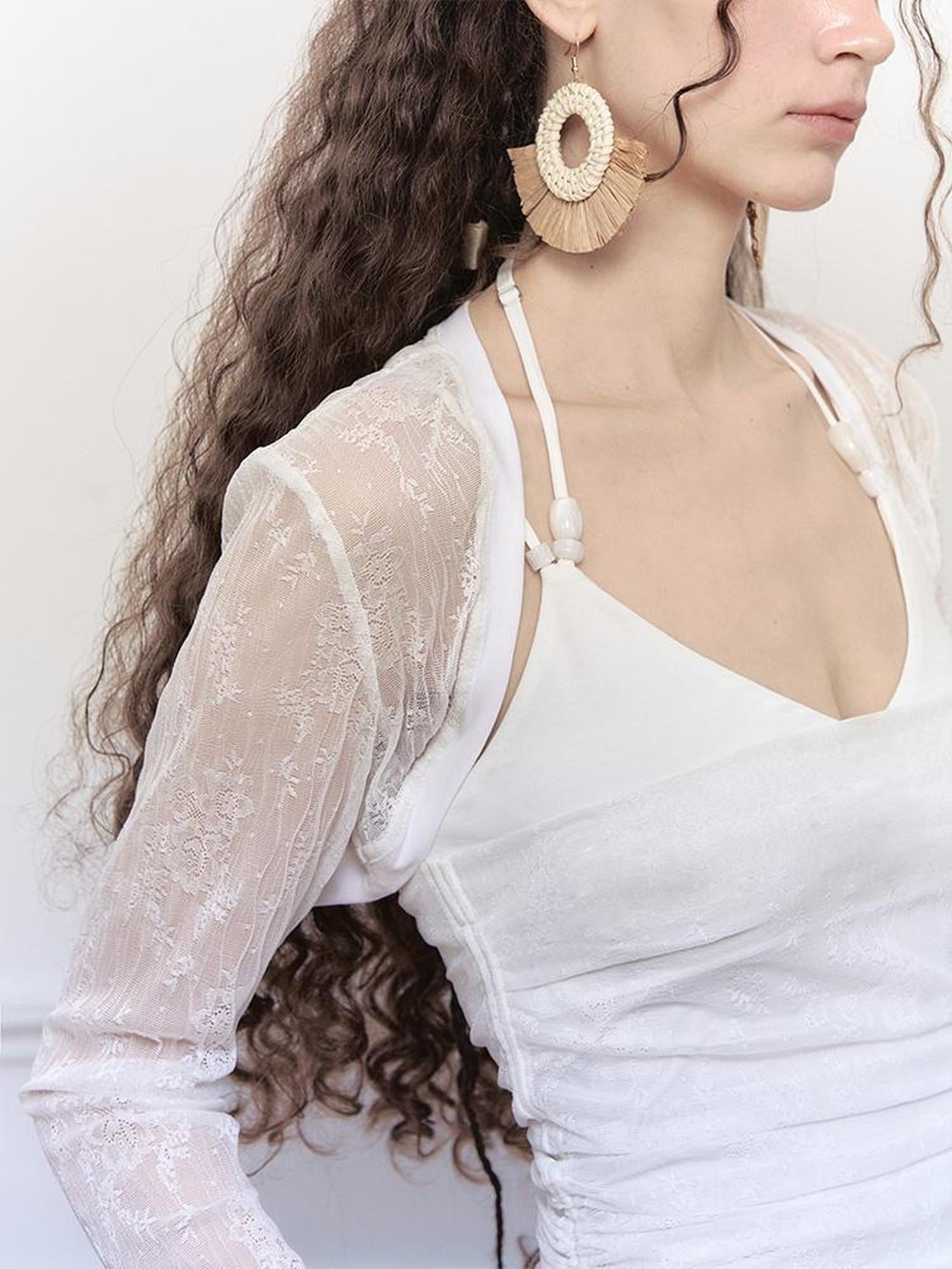 AnnoMundi Lace Jacquard Modal Sheer Bolero
