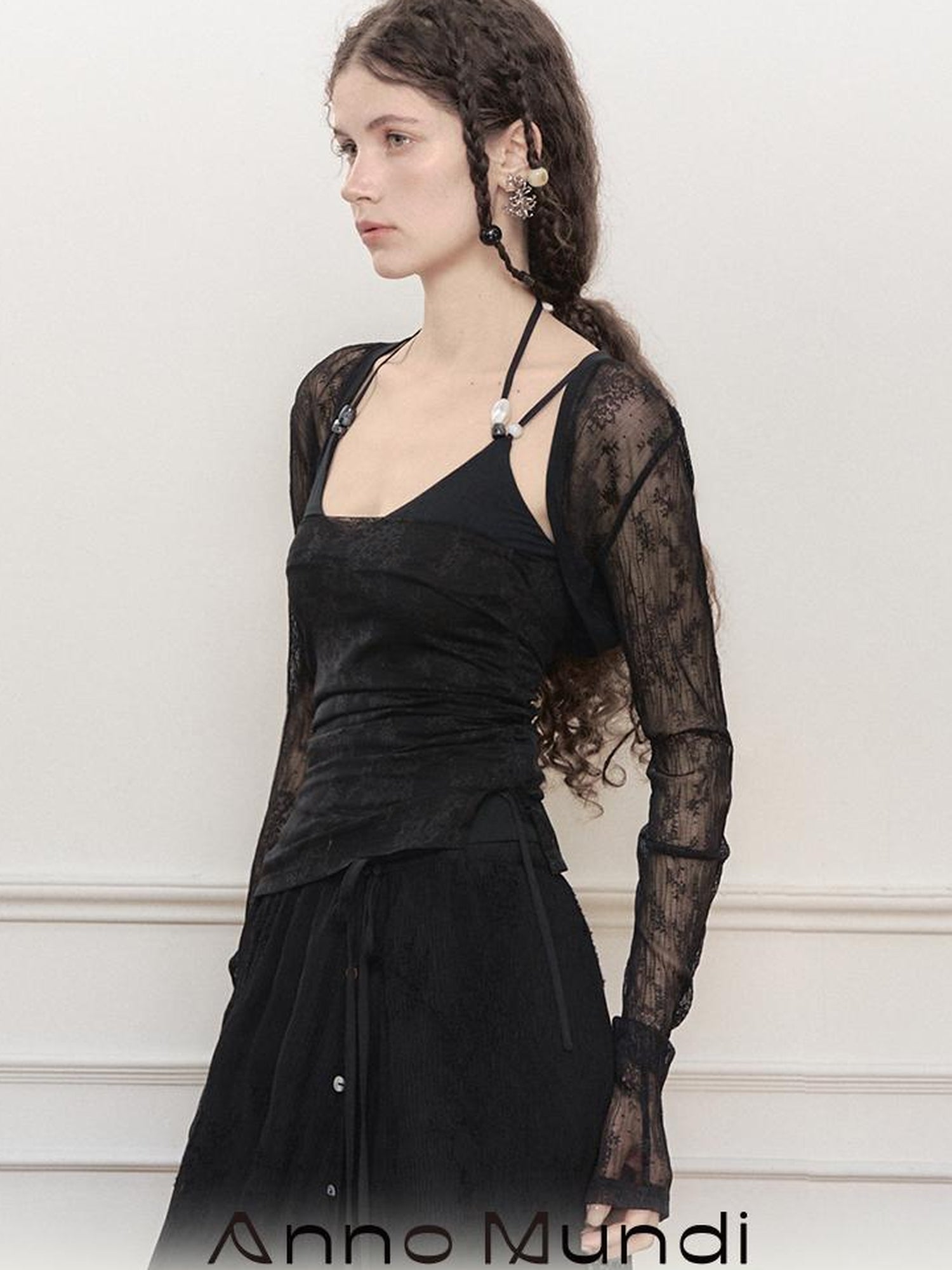 AnnoMundi Lace Jacquard Modal Sheer Bolero