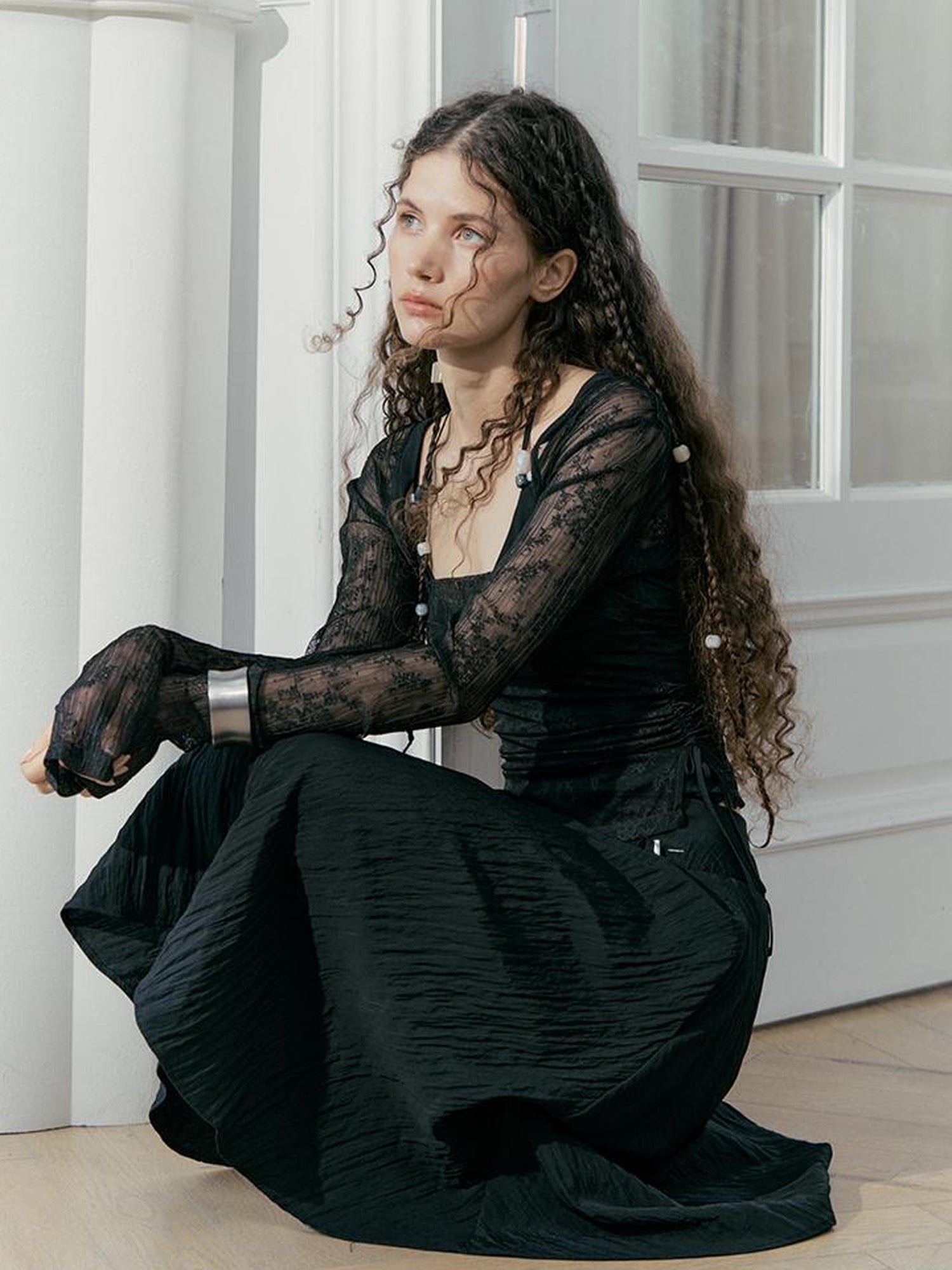 AnnoMundi Lace Jacquard Modal Sheer Bolero
