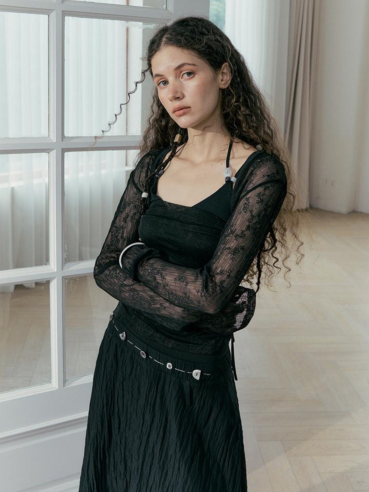AnnoMundi Lace Jacquard Modal Sheer Bolero