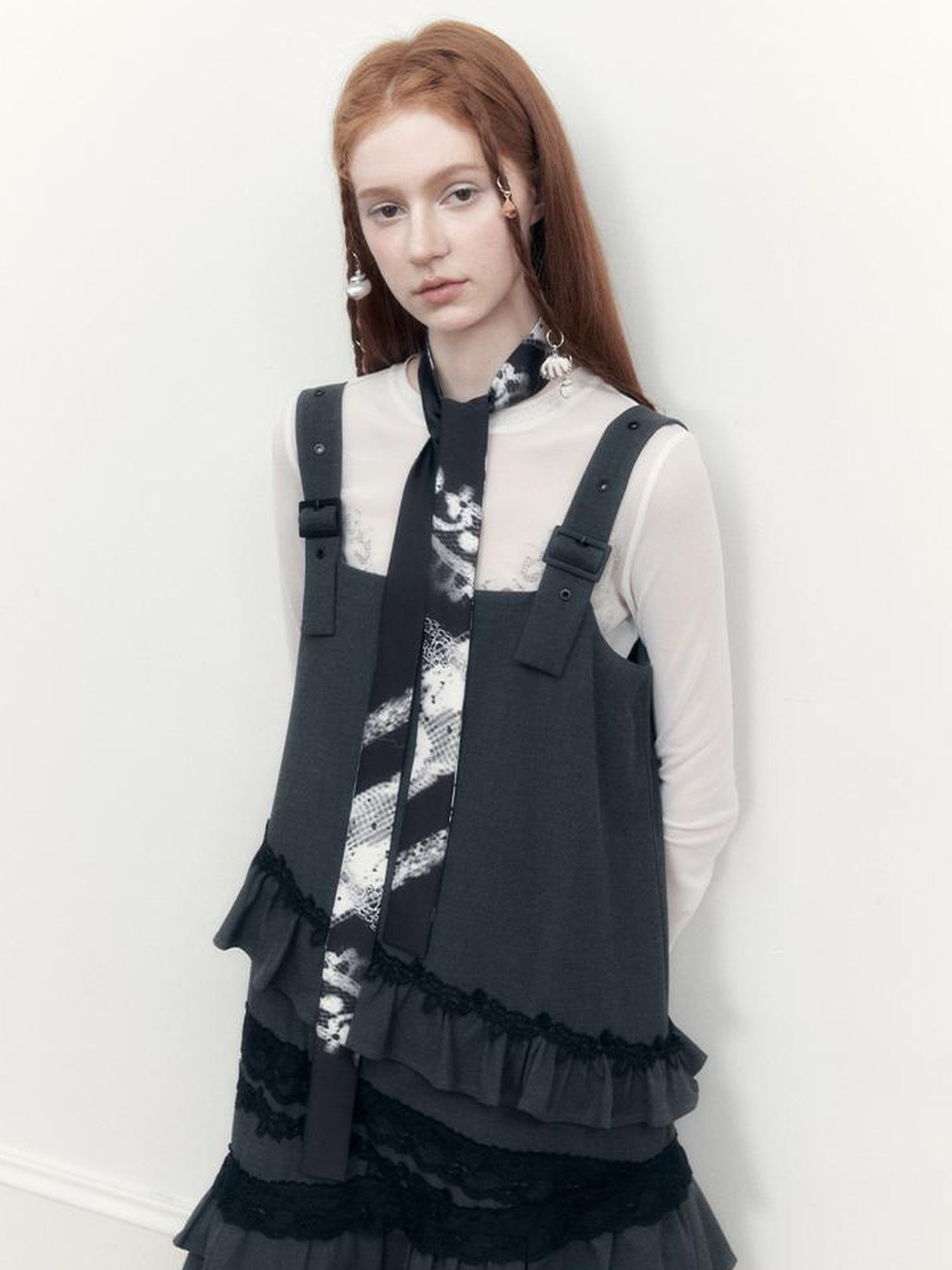 AnnoMundi Lace Jacquard Slim Tie