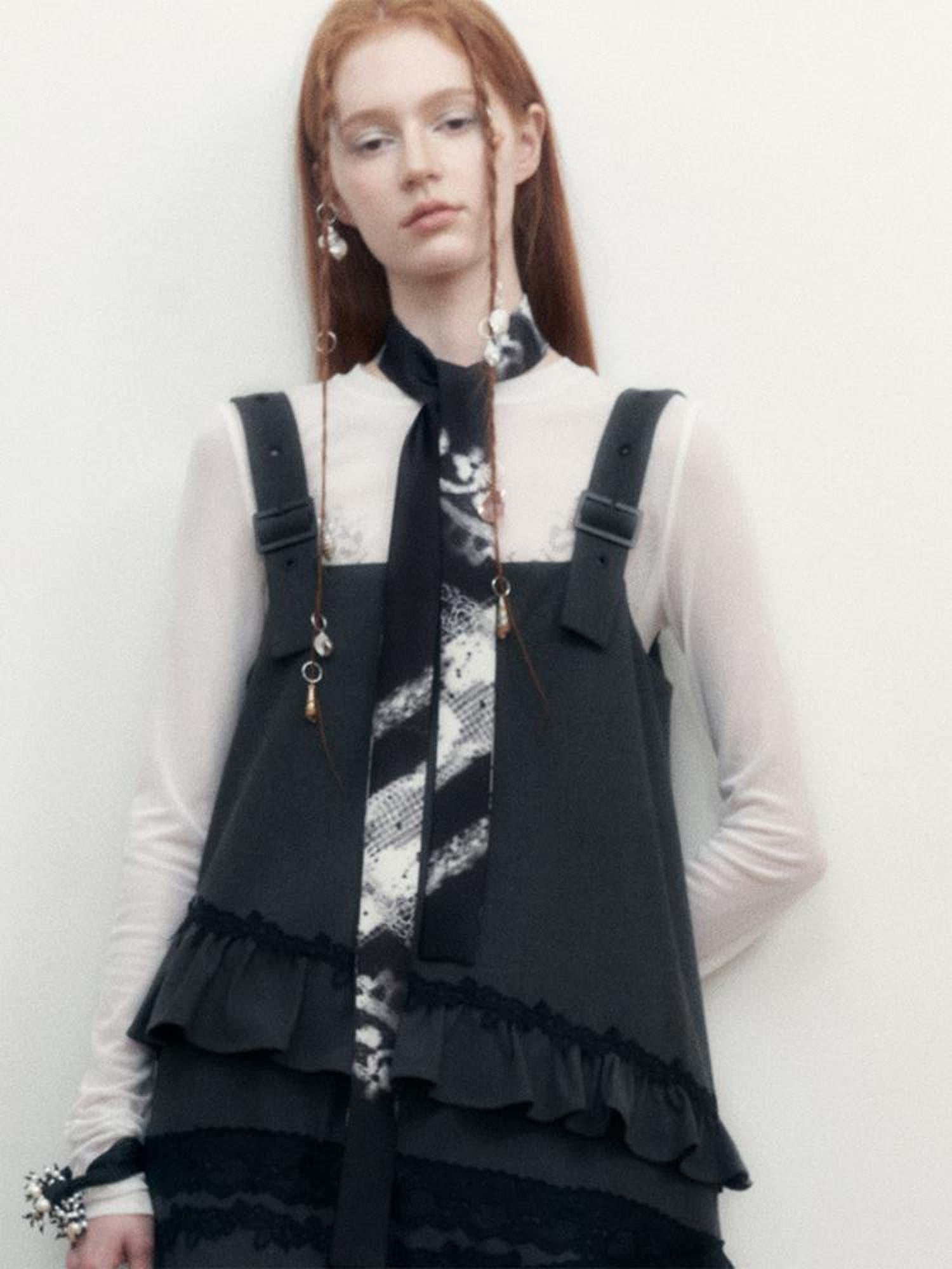 AnnoMundi Lace Jacquard Slim Tie