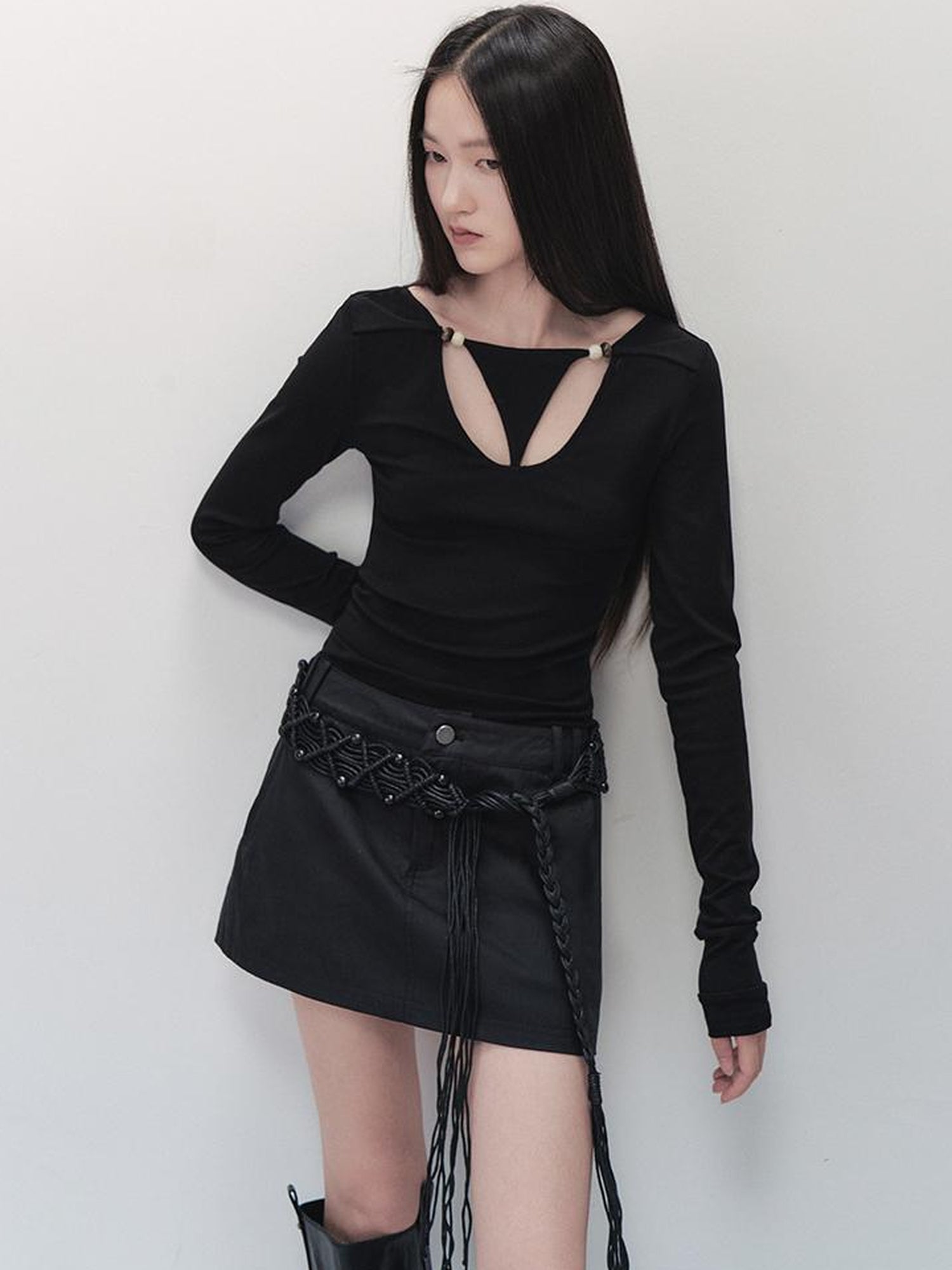 AnnoMundi Lace Knit Beaded Tee