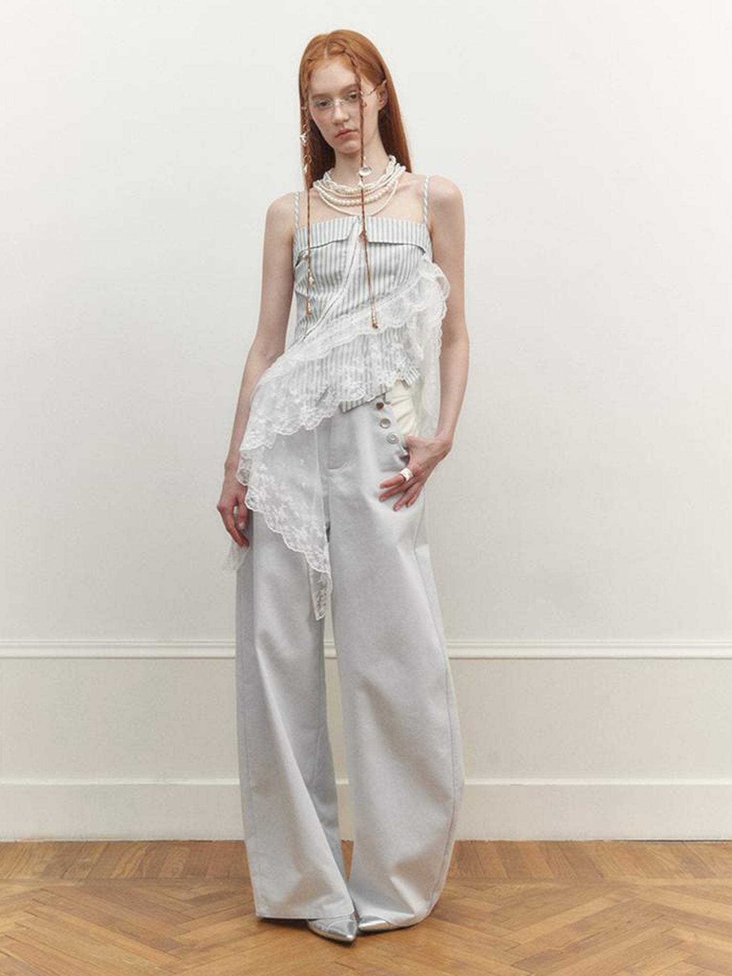 AnnoMundi Lace Trimmed Asymmetric Camisole