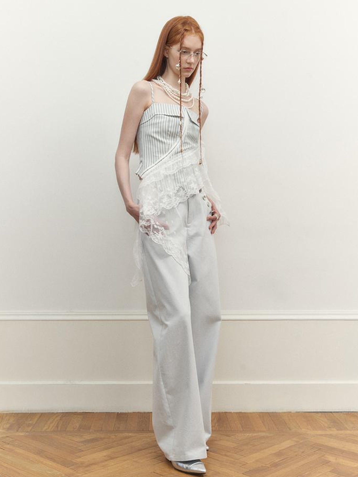 AnnoMundi Lace Trimmed Asymmetric Camisole