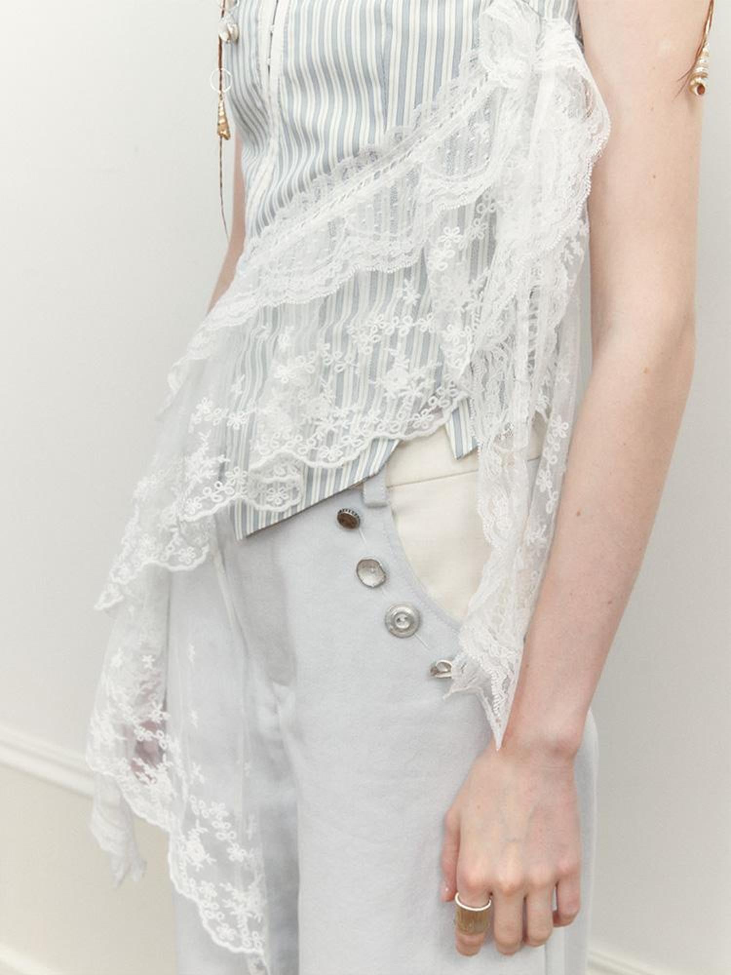 AnnoMundi Lace Trimmed Asymmetric Camisole