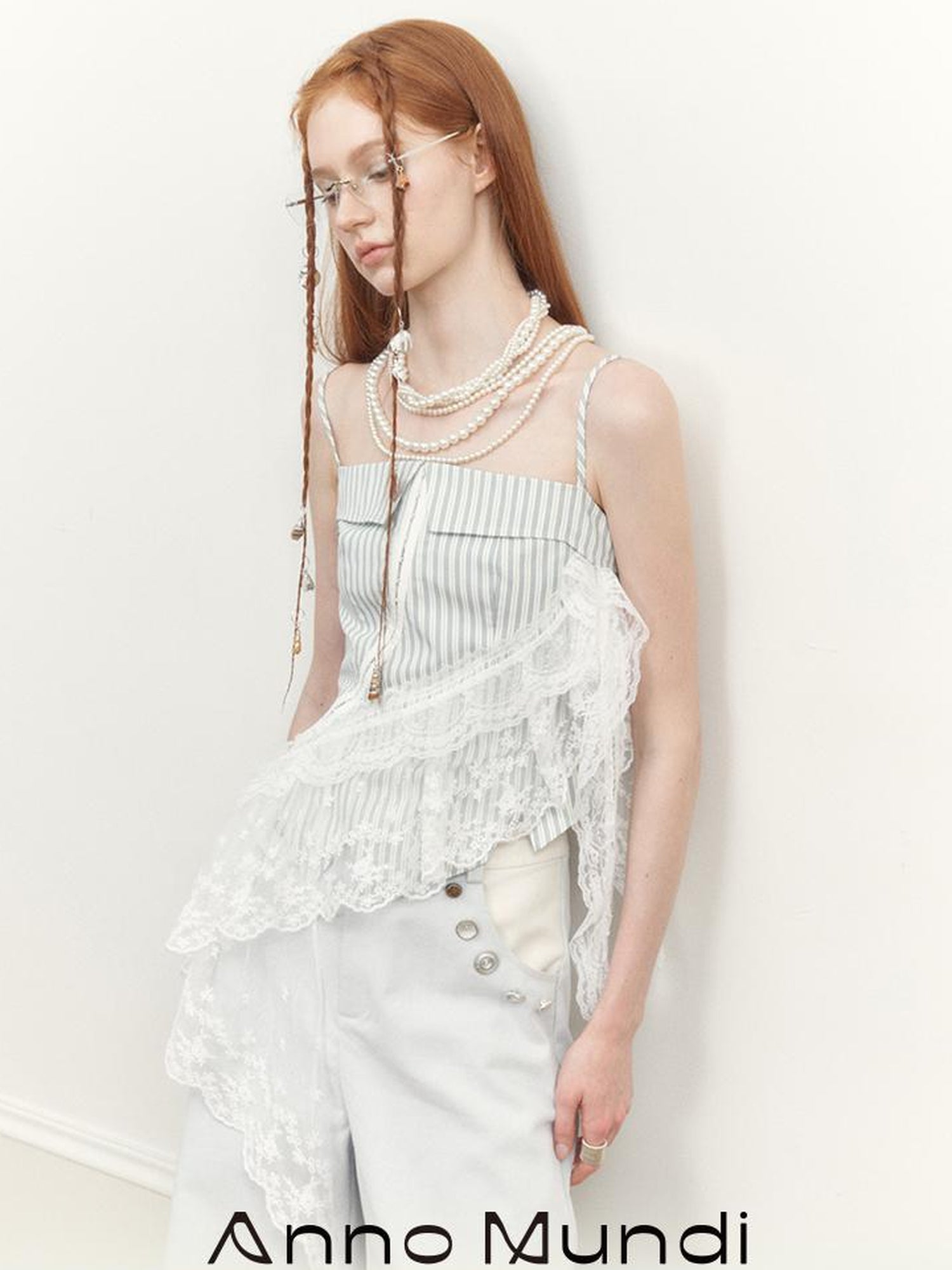 AnnoMundi Lace Trimmed Asymmetric Camisole