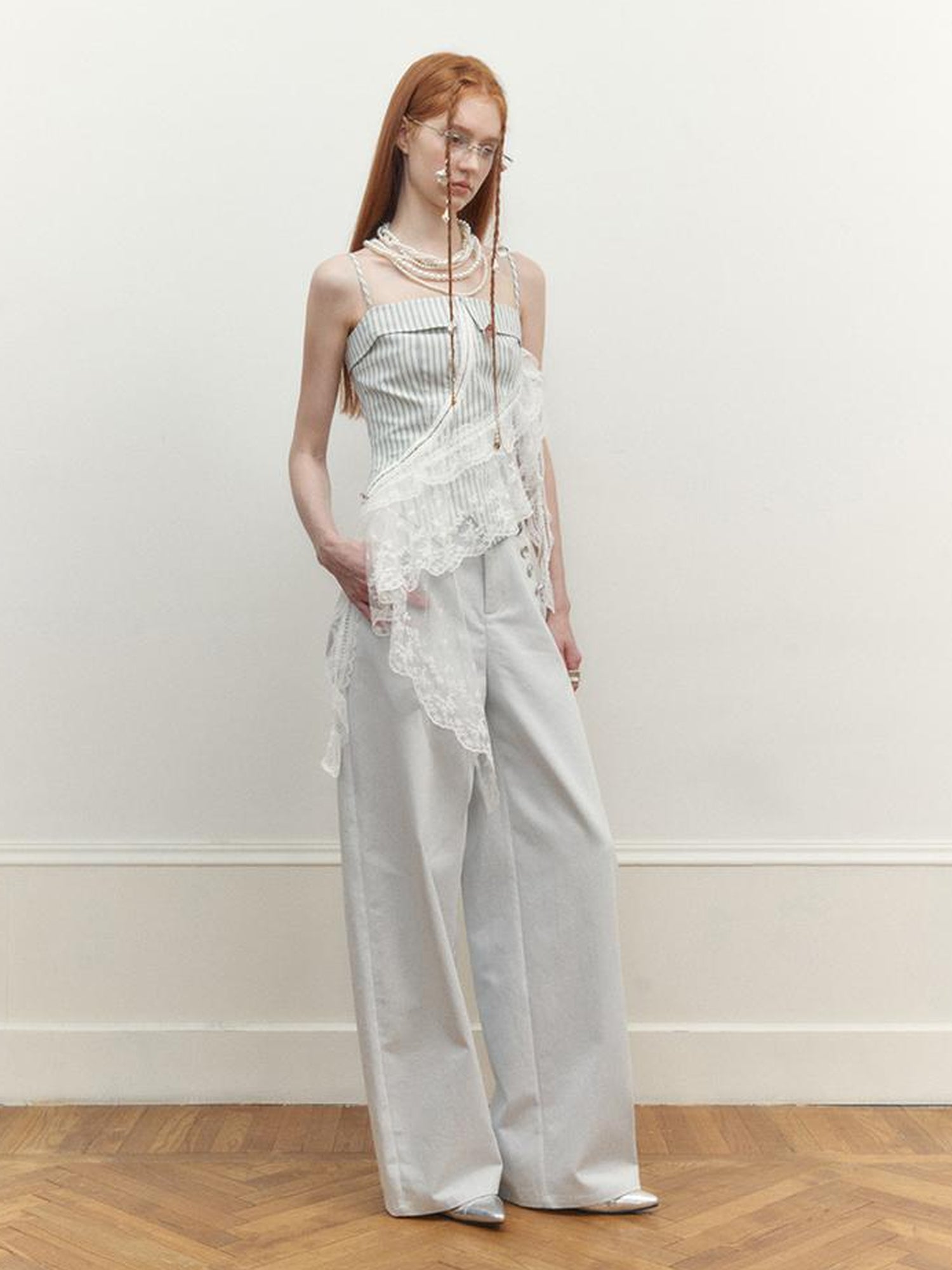 AnnoMundi Lace Trimmed Asymmetric Camisole