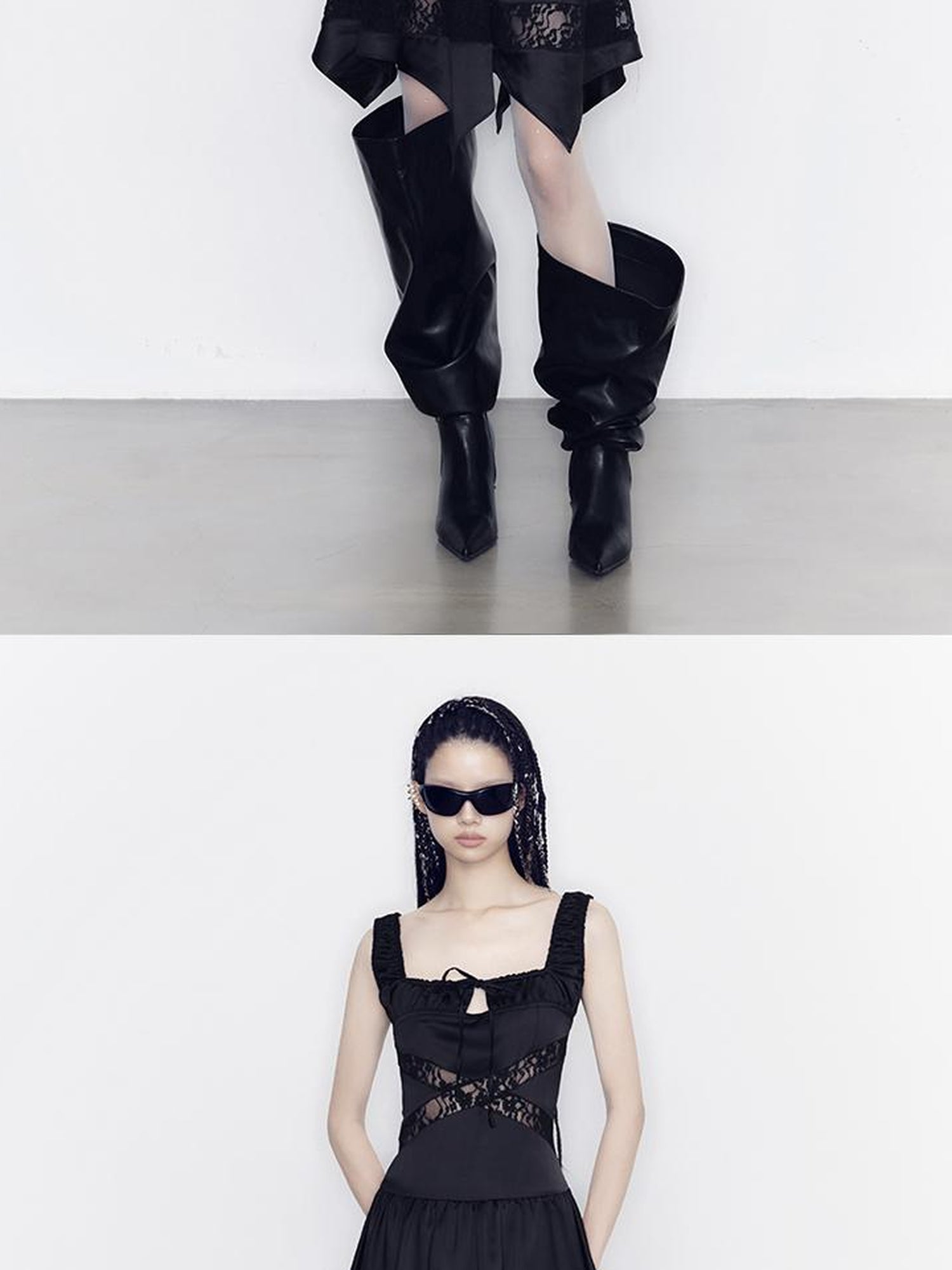 AnnoMundi Lace Trimmed Cutout Petal Hem Sundress