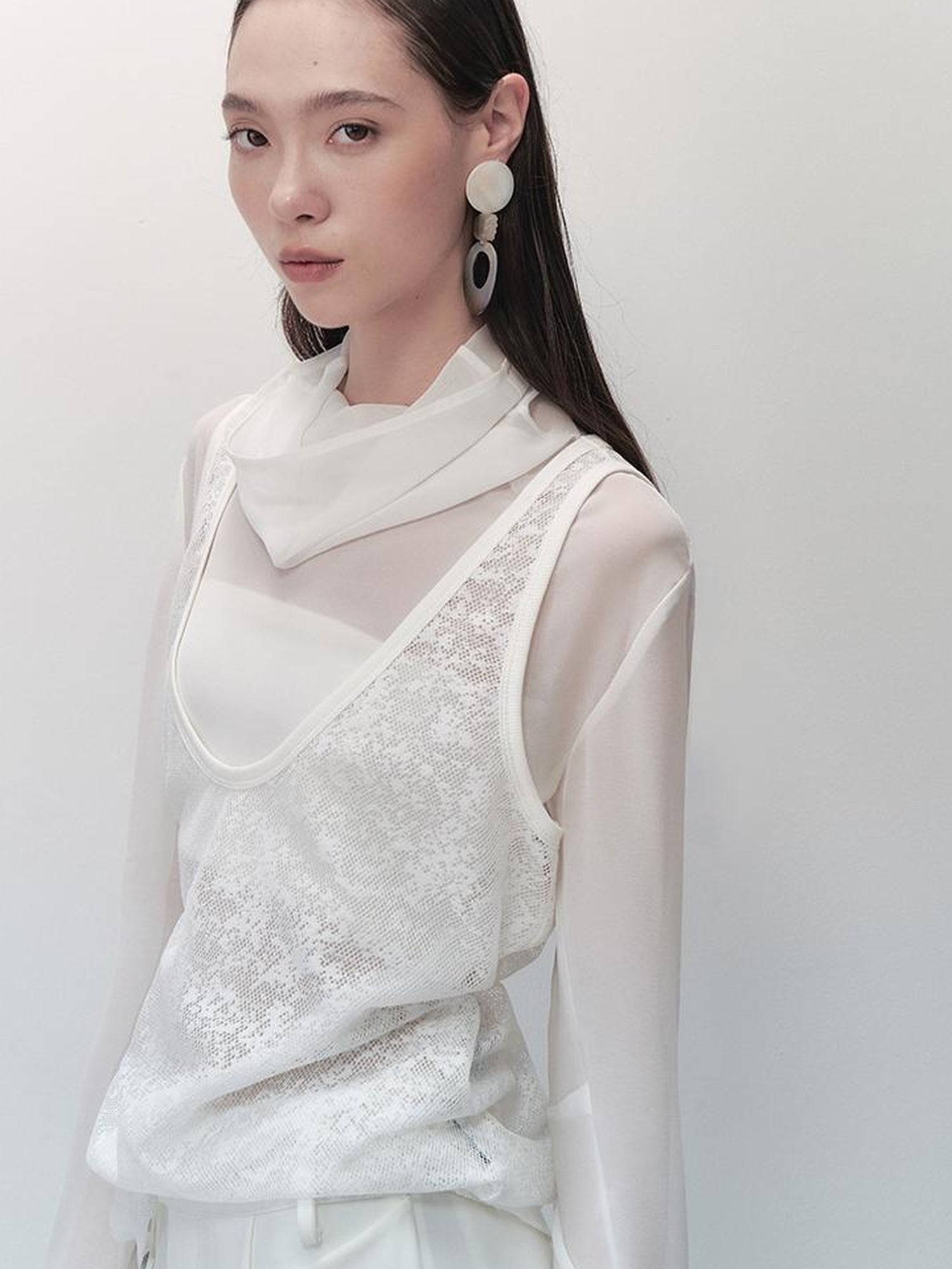 AnnoMundi Lace Trimmed Sheer Mesh Sun Protection Vest
