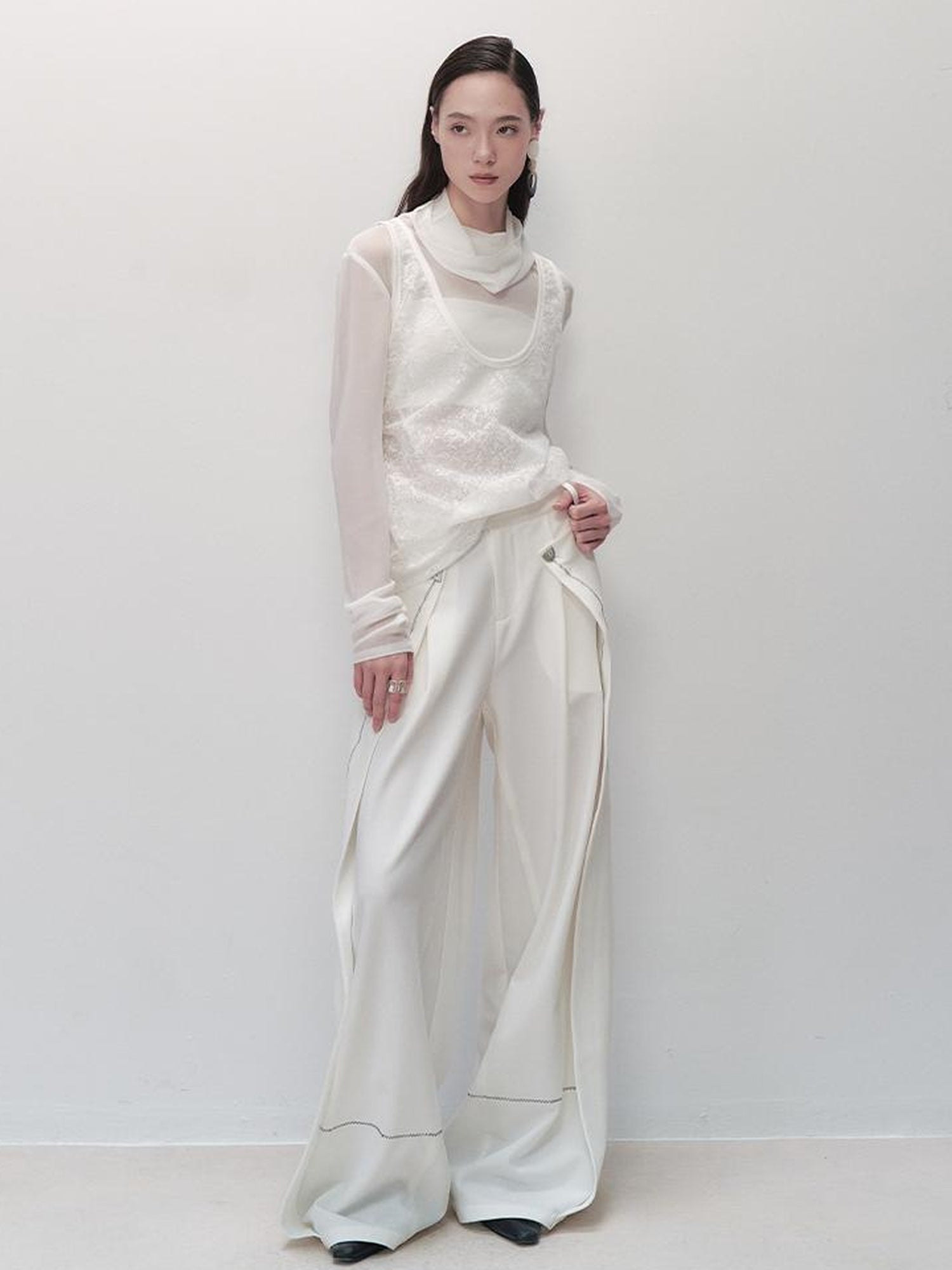 AnnoMundi Lace Trimmed Sheer Mesh Sun Protection Vest