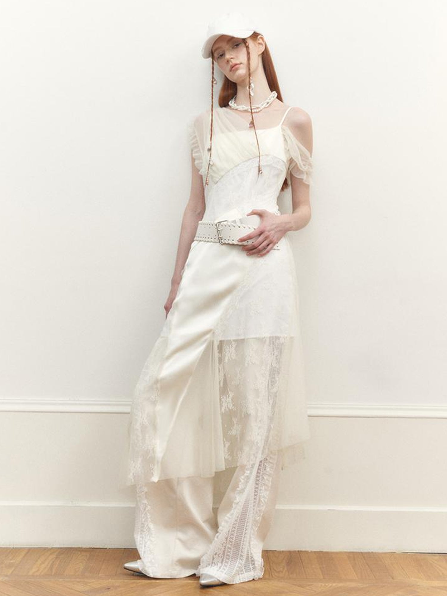 AnnoMundi Lace Trimmed Wide Leg Trousers with Artistic Flair
