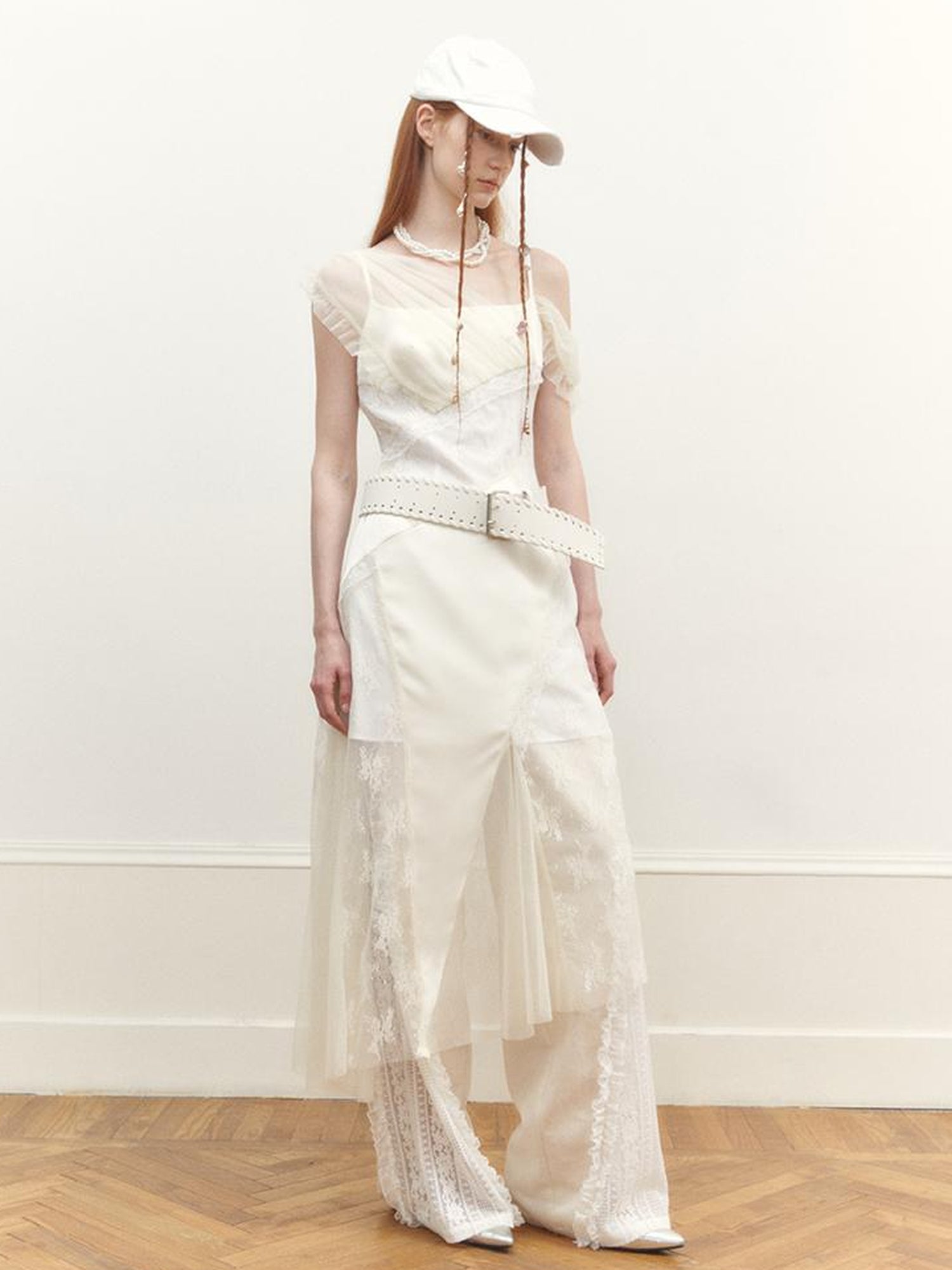 AnnoMundi Lace Trimmed Wide Leg Trousers with Artistic Flair